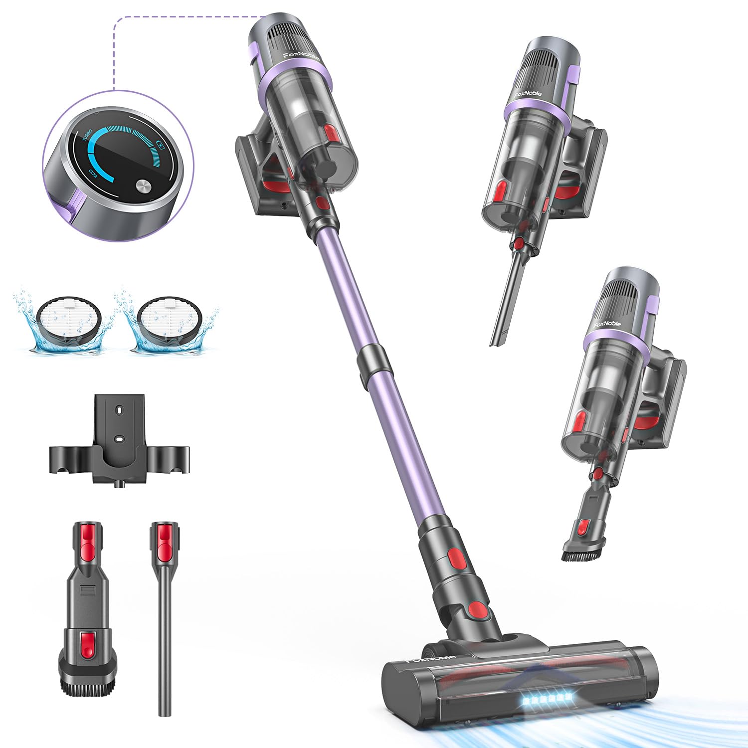Powerful Cordless Vacuum Cleaner - 50Mins Runtime, 30KPA Suction, Lightweight Stick Vacuum for Home with LED & Tangle-Free Brush - Perfect for Pet Hair, Carpet & Hardwood Floors - Ideal for Quick Cleanups & Deep Cleaning