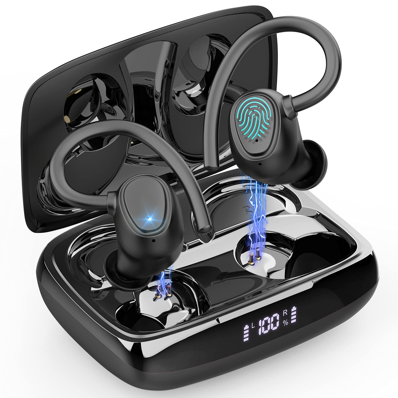 2022 New Wireless Earbuds Bluetooth 5.1 - Sport Earphones with Noise Cancelling Mic, Deep Bass & IP7 Waterproof - 48H Playtime for Running, Gym Workouts & Outdoor Activities
