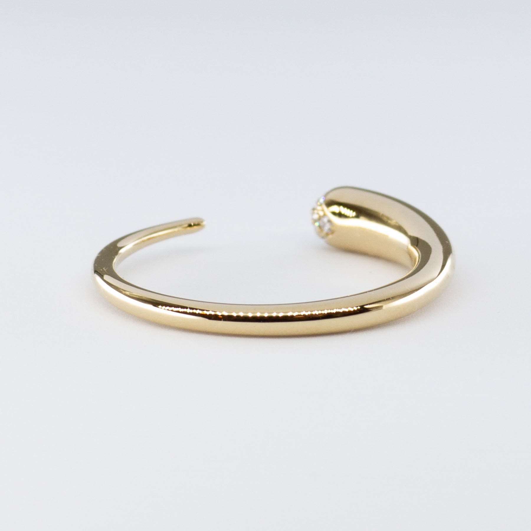 18K Yellow Gold Claw Ringlet with 0.13 CTW Diamond Accents | Elegant Rachel Weld Jewelry for Women | Perfect for Weddings, Anniversaries & Special Occasions