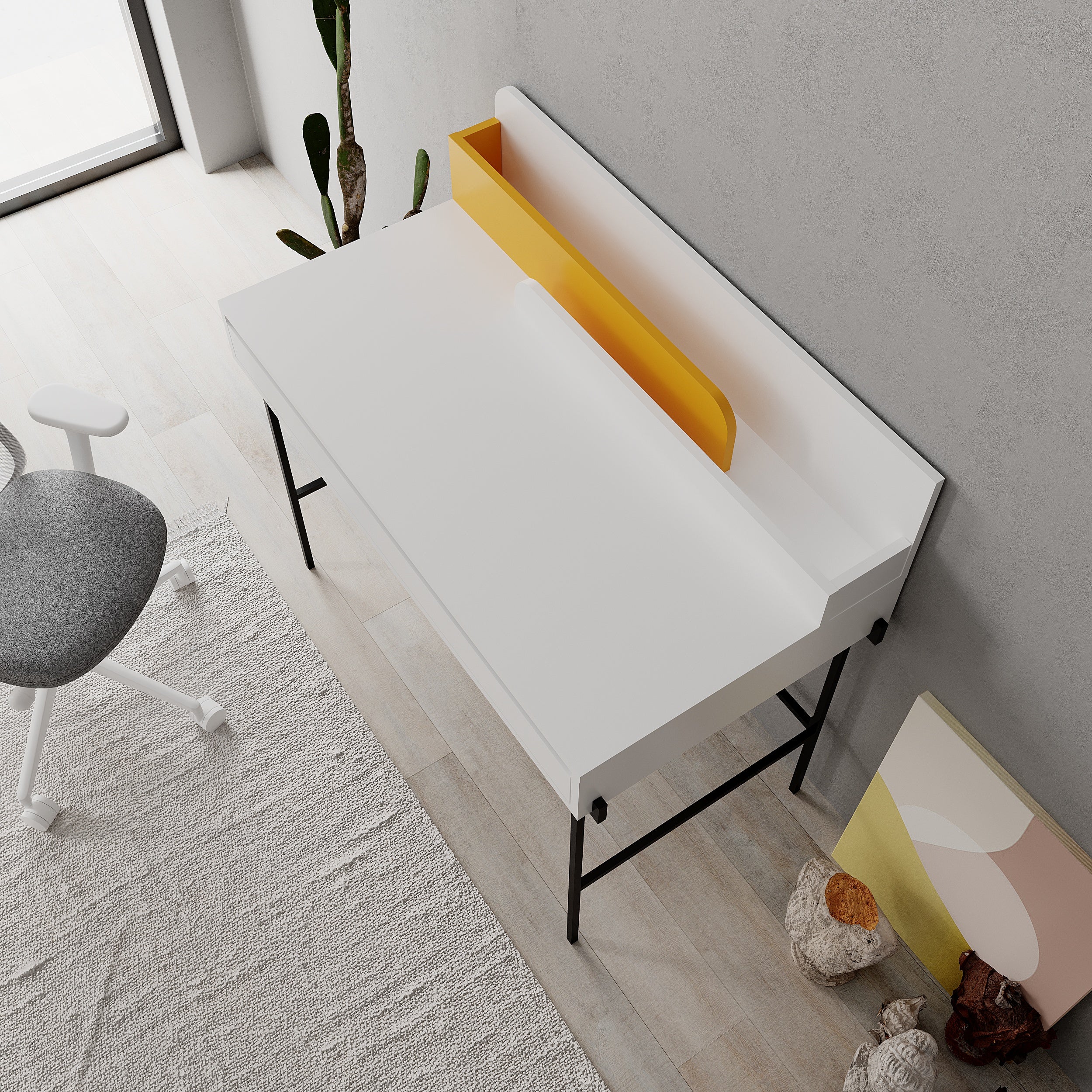 Fairfax Desk - Modern Home Office Desk with Storage, Study Writing Table for Small Spaces - Perfect for Remote Work, Online Learning & Home Office Setup