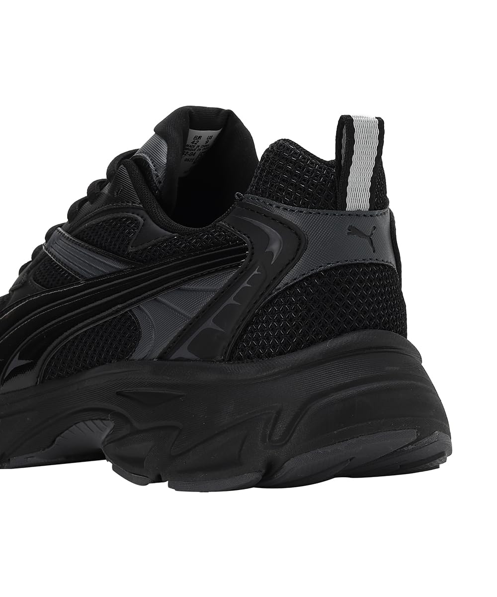 PUMA Morphic Base Black Running Shoes for Men - US 7.5 | Lightweight Comfortable Sneakers for Gym, Workout & Daily Wear
