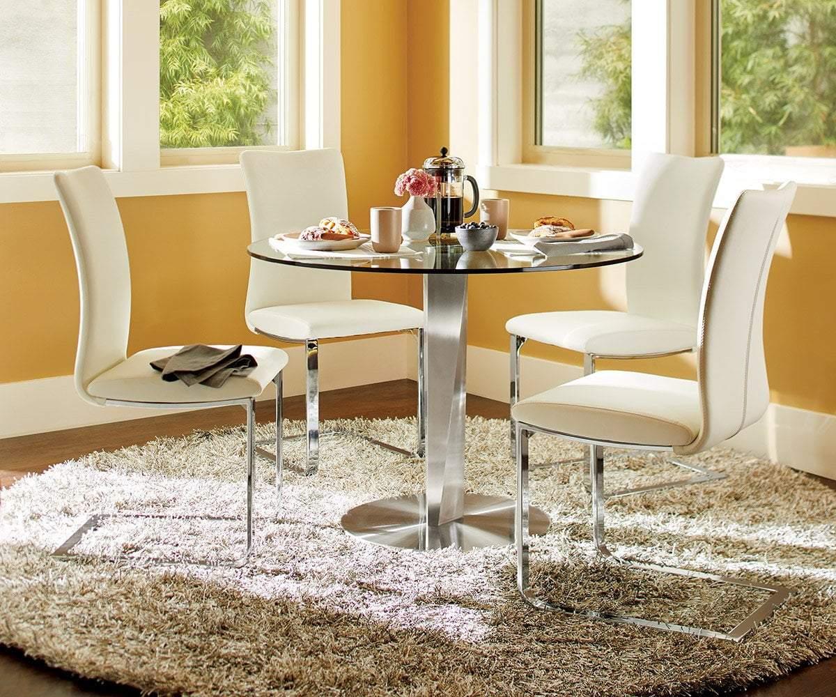 Vispa Round Dining Table - 42 Inch Modern Wood Kitchen Table for 4-6 People - Perfect for Small Spaces, Breakfast Nook & Cozy Family Meals