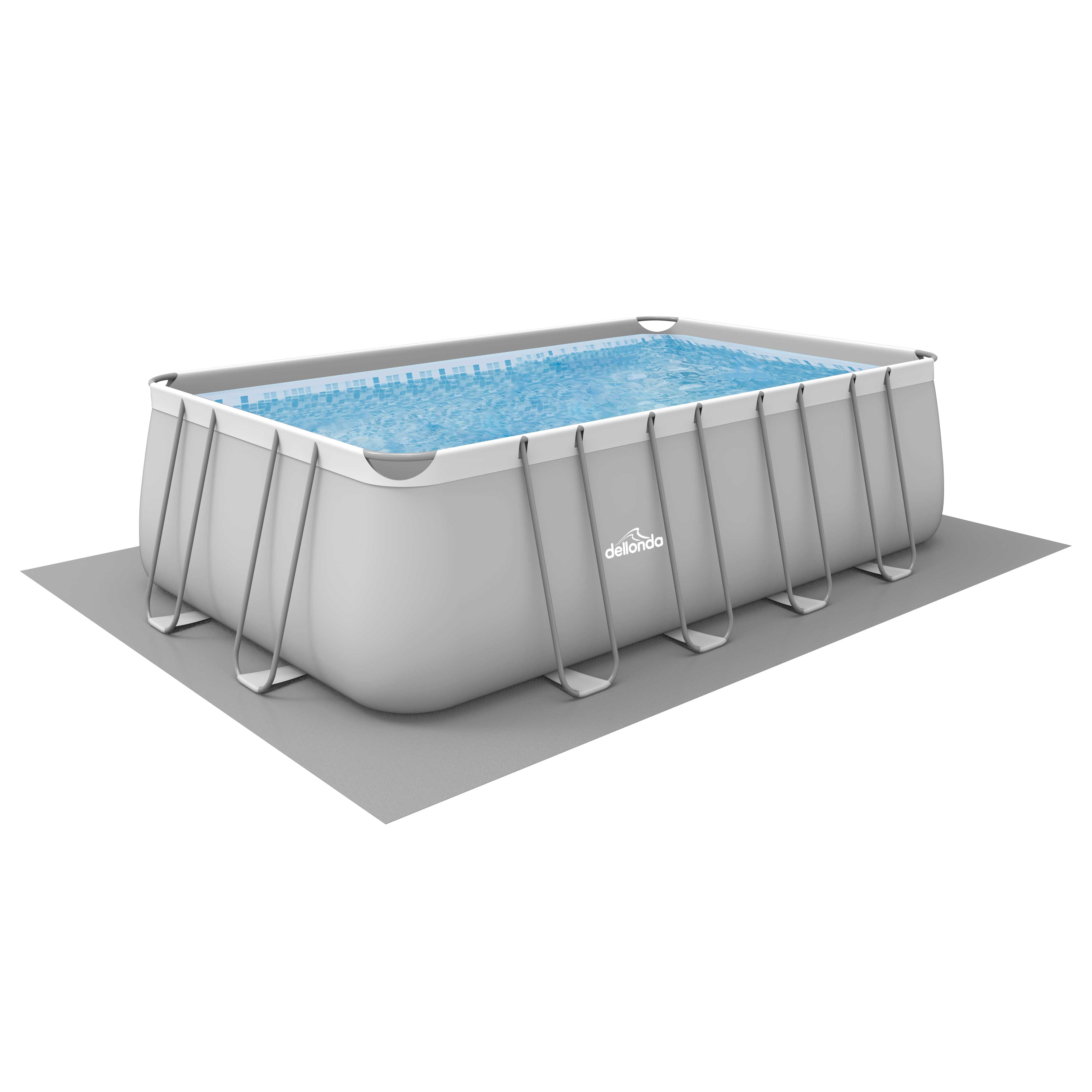 18ft Deluxe Steel Frame Swimming Pool Set - Rectangular Above Ground Pool with Ladder, Filter Pump & Cover | Perfect for Backyard, Family Fun & Summer Parties
