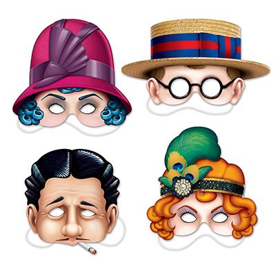 Vintage Roaring 20's Party Masks - 12 Pack for Adults - Halloween & Costume Parties