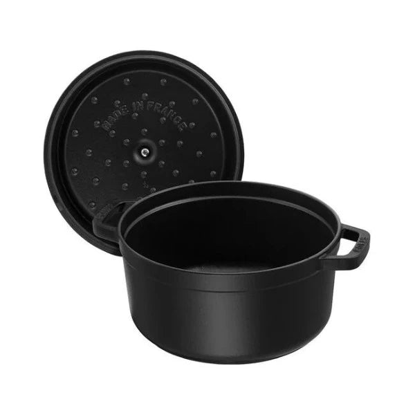 Staub 4 Quart Round Cocotte Dutch Oven with Self-Basting Lid - Perfect for Braising, Stewing & Baking Bread at Home