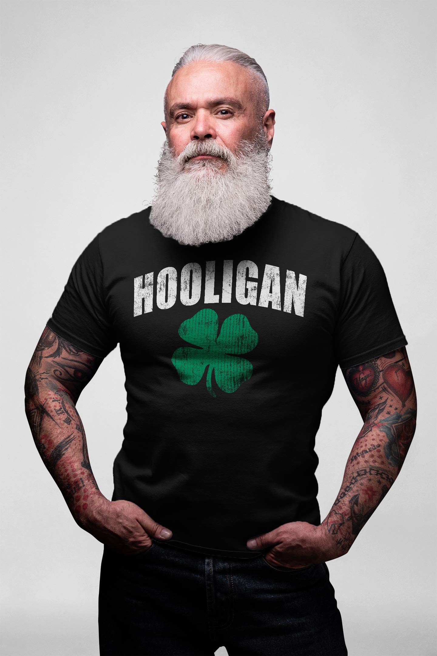 Vintage Distressed St. Patrick's Day T-Shirt for Men & Women - Hooligan Clover Design | Irish Pub Crawl, Party & Festival Outfit