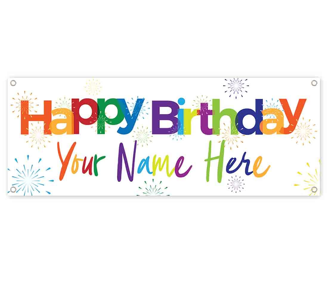 Custom Happy Birthday Banner - Heavy-Duty 13oz Vinyl with Metal Grommets | Single-Sided Party Decoration for Birthdays, Celebrations & Gifts | Perfect for Indoor & Outdoor Events
