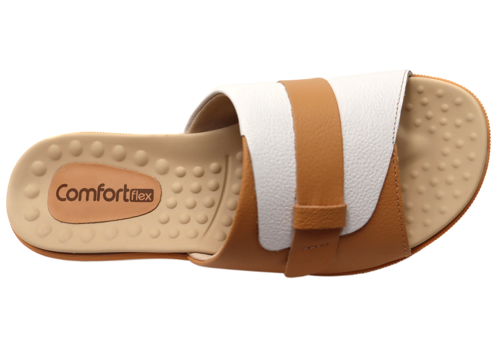 Comfortflex Samantha Women's Leather Slides Sandals - Handmade in Brazil - Perfect for Beach, Pool & Summer Casual Wear