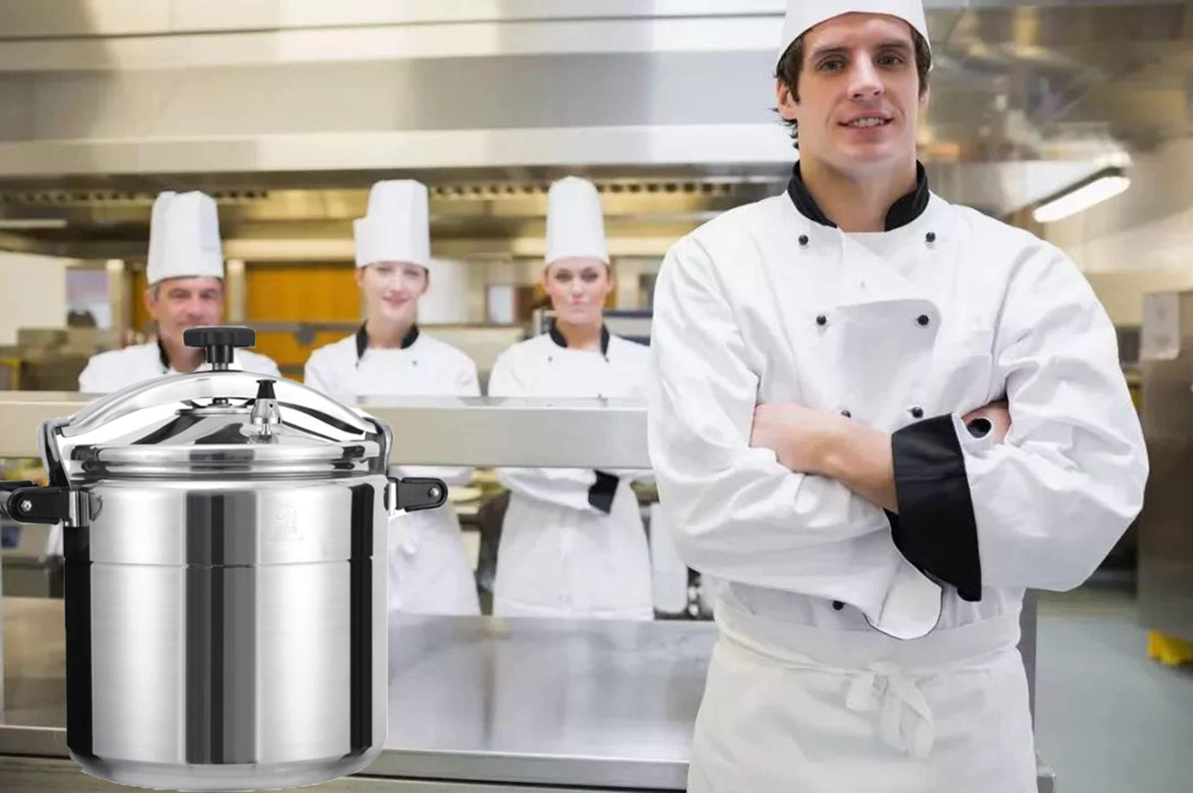 22 Quart Large Pressure Cooker - Aluminum Alloy Pressure Canner with Safety Lock & Explosion-Proof Design - Works on Gas Stove & Open Flame - Perfect for Canning, Steaming & Batch Cooking in Commercial Kitchens or Large Families