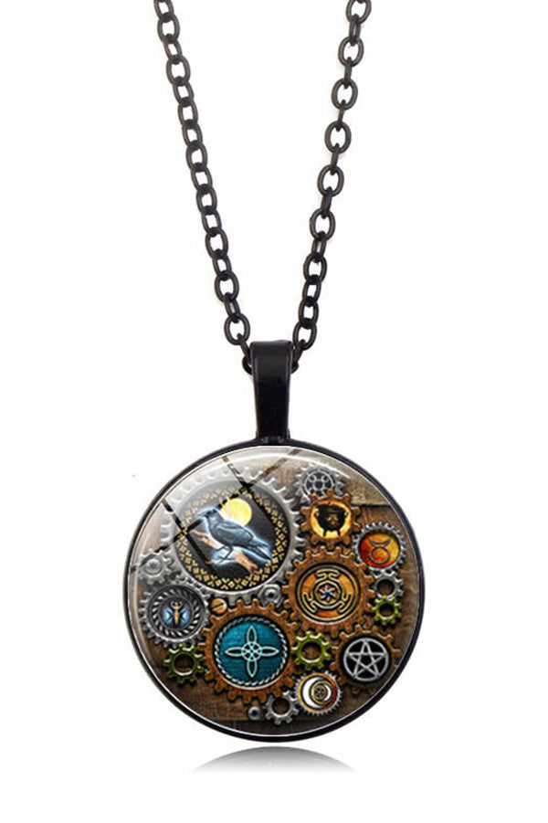 Steampunk Mechanical Time Gem Necklace for Women - Vintage Bronze Pocket Watch Pendant Jewelry - Perfect for Cosplay, Gothic Fashion & Unique Gift Giving