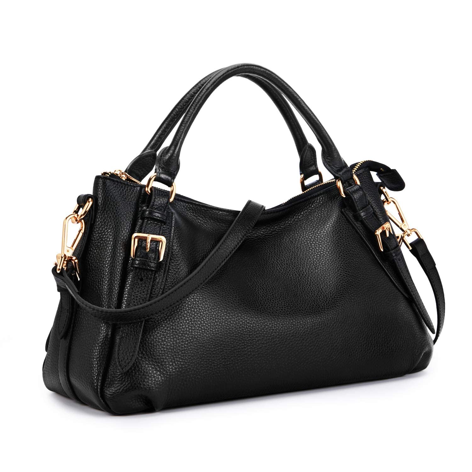Kattee Women's Genuine Leather Crossbody Bag - Soft Designer Purse with Top Handle for Everyday Use, Work & Travel | Medium Size Hobo Handbag