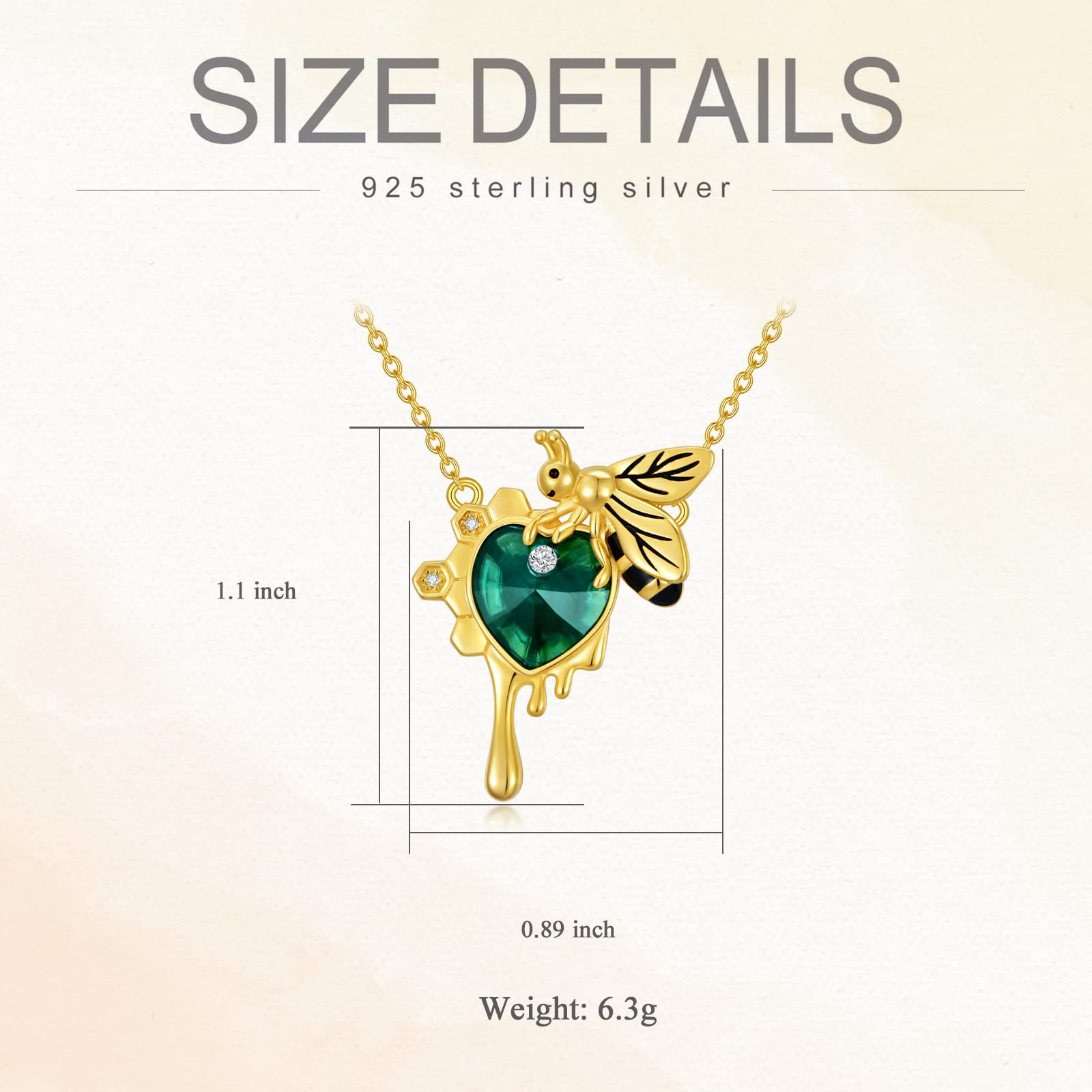 Sterling Silver Bee Pendant Necklace with Austrian Crystals - Elegant Jewelry Gift for Women, Mom, Birthday, Anniversary | Perfect for Everyday Wear, Special Occasions & Nature Lovers