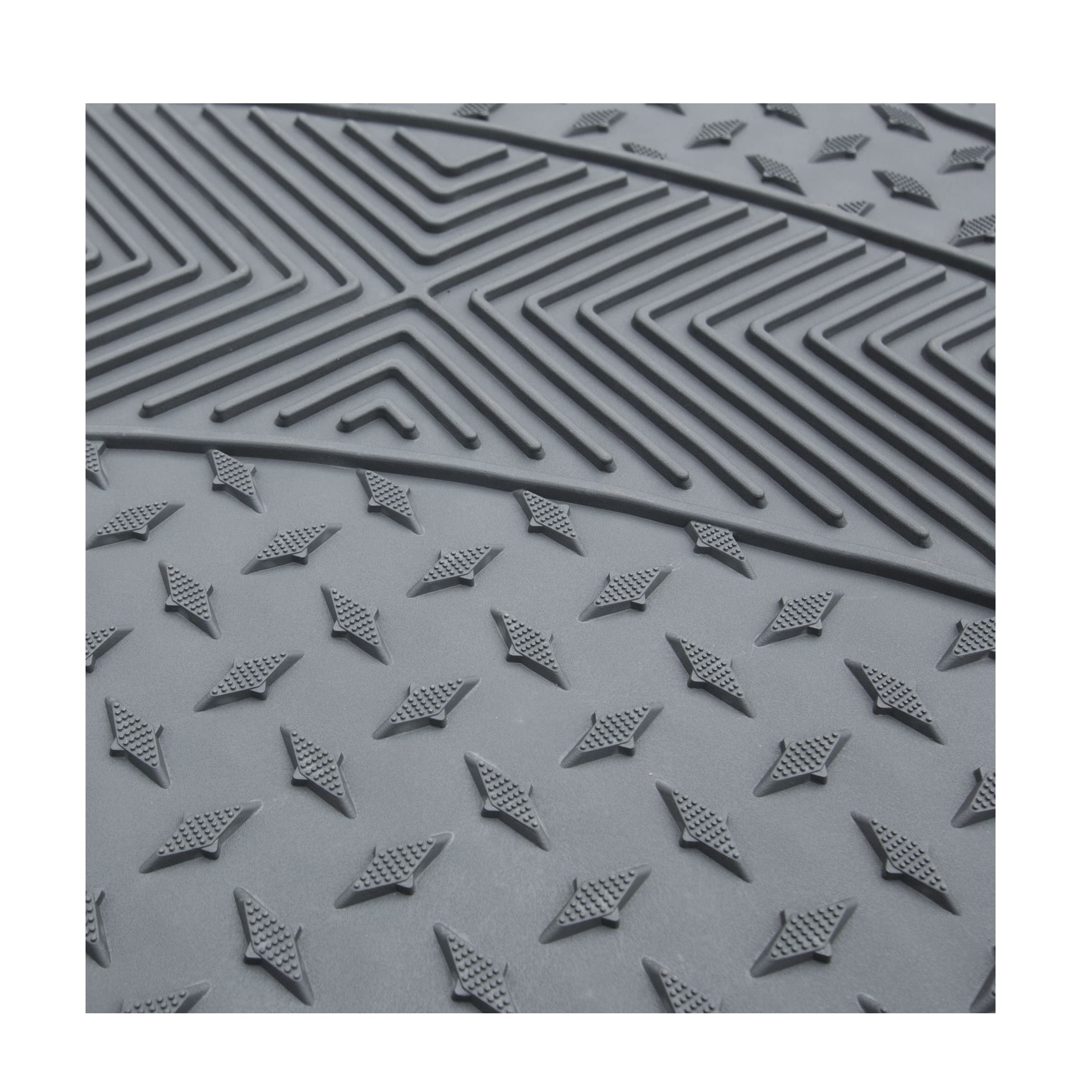 Heavy Duty All Weather Rubber Floor Mats for Cars, Trucks & SUVs - 3-Piece Set, Semi-Custom Fit, Gray (FM-LY8012) | Durable Protection Against Mud, Snow & Spills - Perfect for Daily Commute, Off-Road Adventures & Family Road Trips