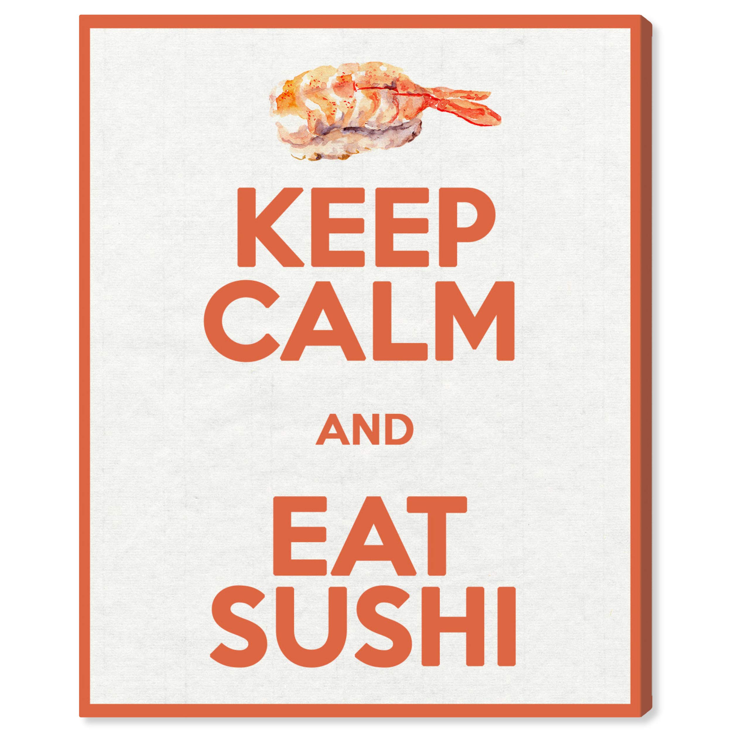 Eat Sushi Wall Art Canvas Print - 20x24 Inch Orange & Brown Typography Quote Home Decor by Oliver Gal Artist Co. - Perfect for Kitchen, Dining Room & Asian Restaurant Decor
