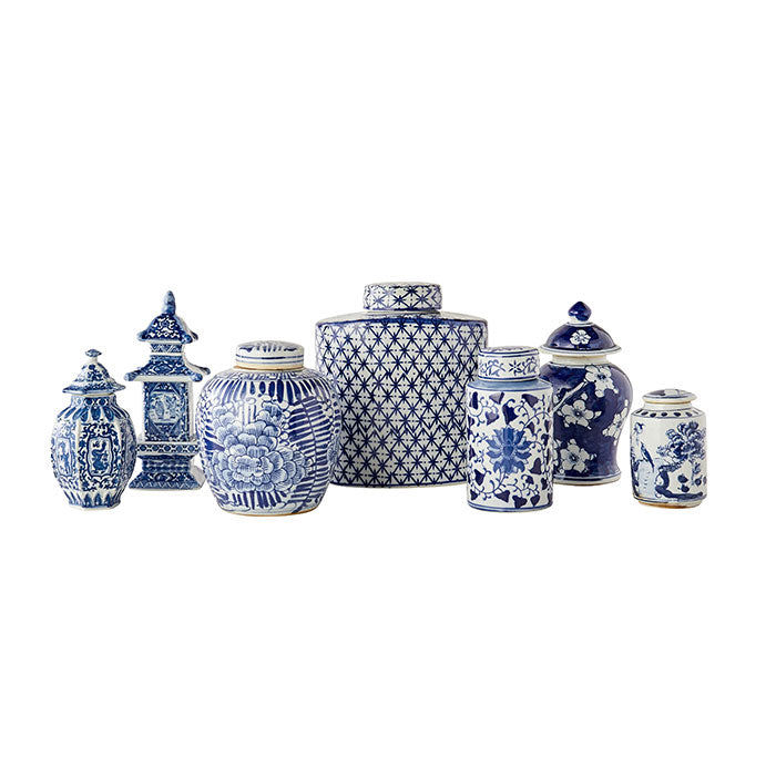 Blue Cross Stitch Rectangle Jar - Handmade Decorative Storage for Crafts, Spices & More | Perfect for Home Decor, Gift Giving & DIY Projects