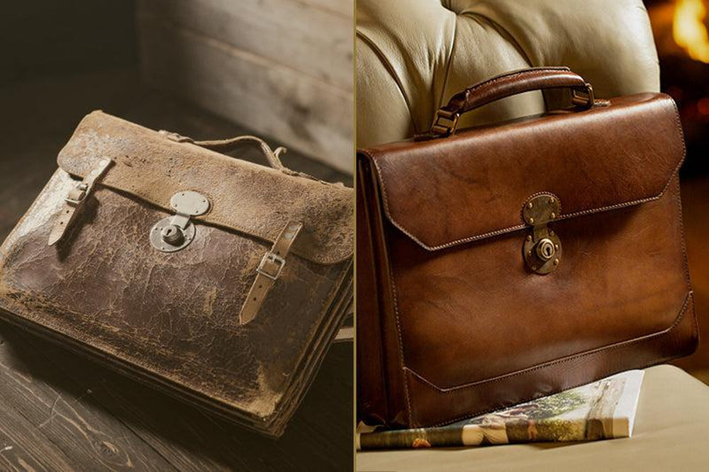 Premium Benjamin Leather Briefcase for Business Professionals - Genuine Leather Laptop Bag with Multiple Compartments - Perfect for Office, Travel & Executive Meetings