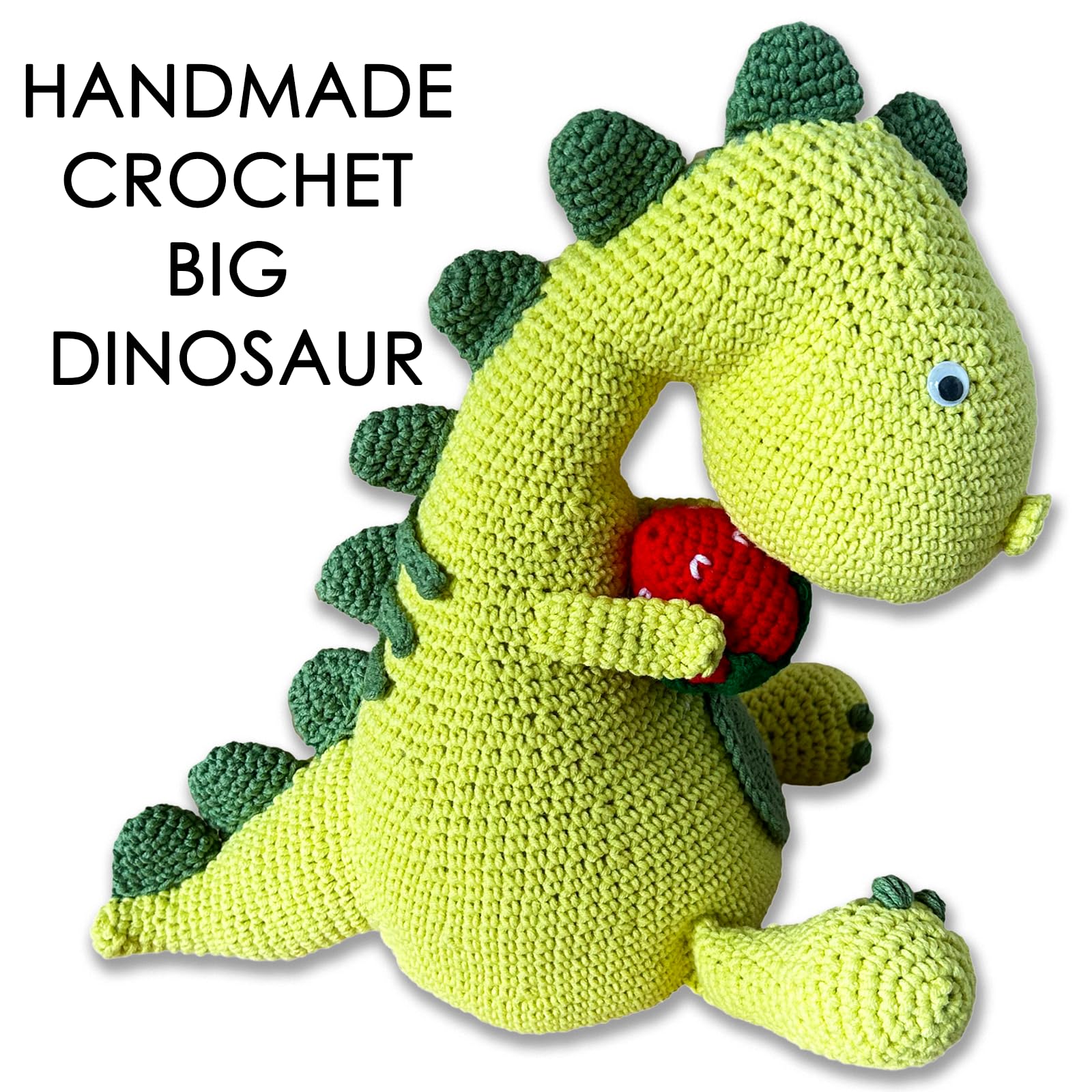 Handmade Crochet Dinosaur Doll - Emotional Support Gift for Birthday & Christmas - Party Decor
