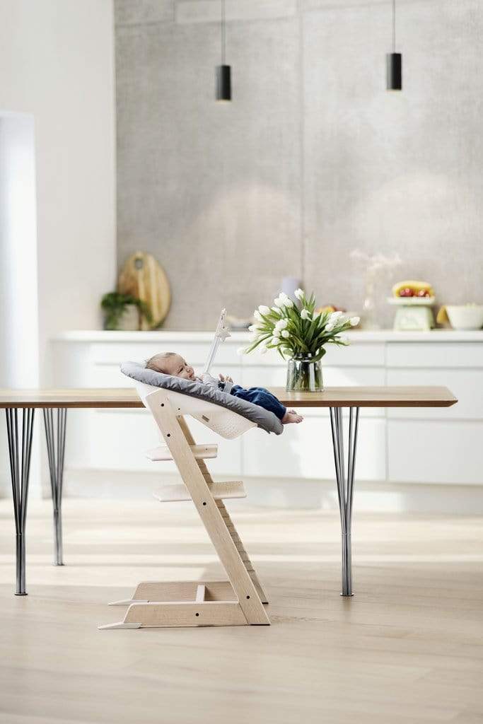 Stokke Tripp Trapp Newborn Set - Adjustable Baby High Chair with Safety Harness, Grey - Perfect for Feeding & Bonding with Your Infant at Home