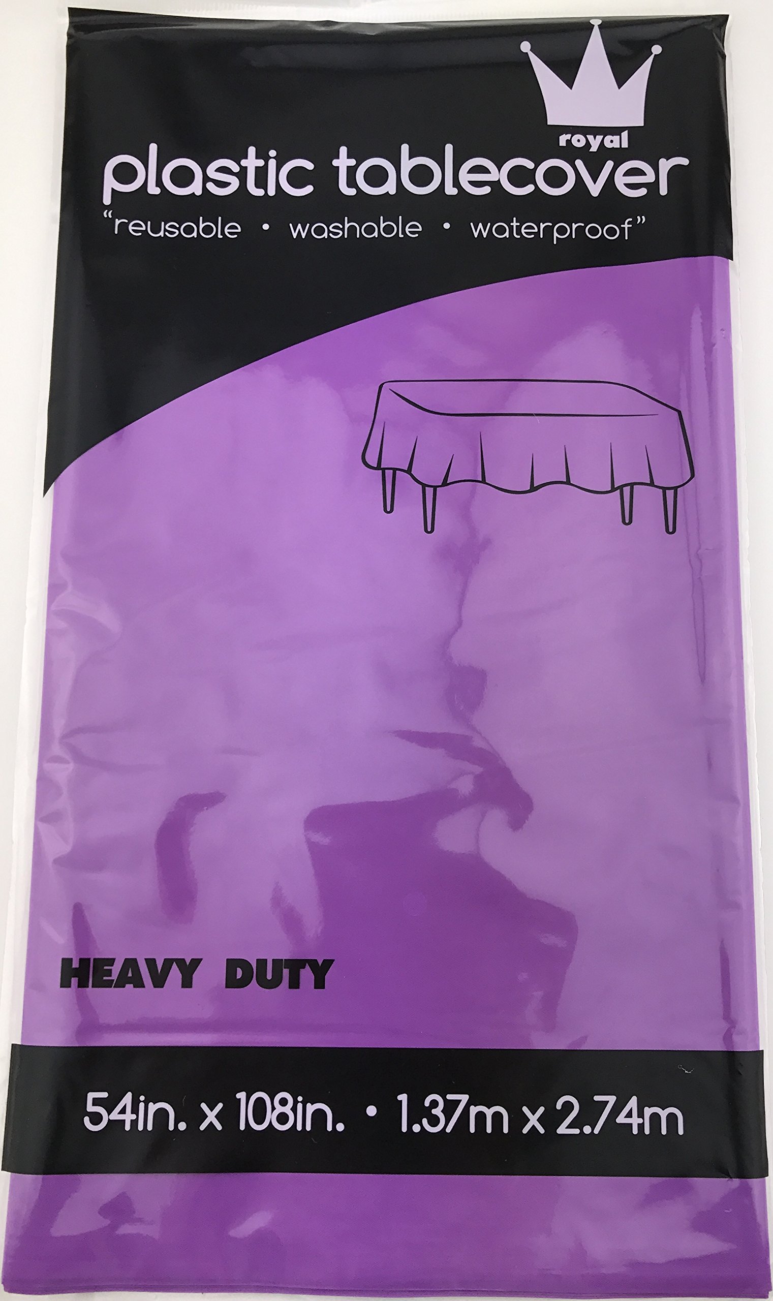 Royal 7-Pack Purple Plastic Table Covers 54