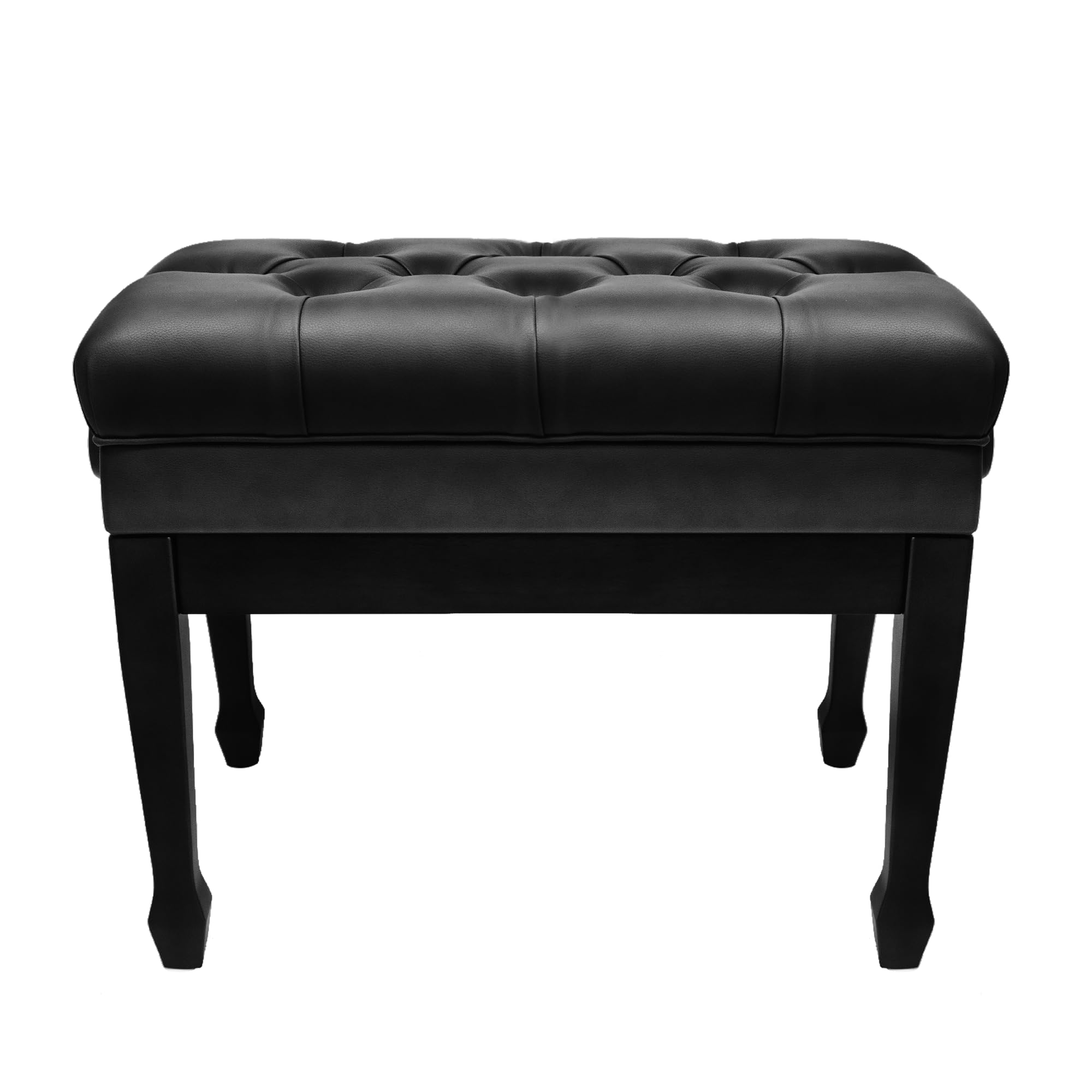 Premium Adjustable Piano Bench with Storage - Genuine Leather Upholstered Wooden Stool with Thick Padded Cushion - Perfect for Home, Studio & Music Classroom Use