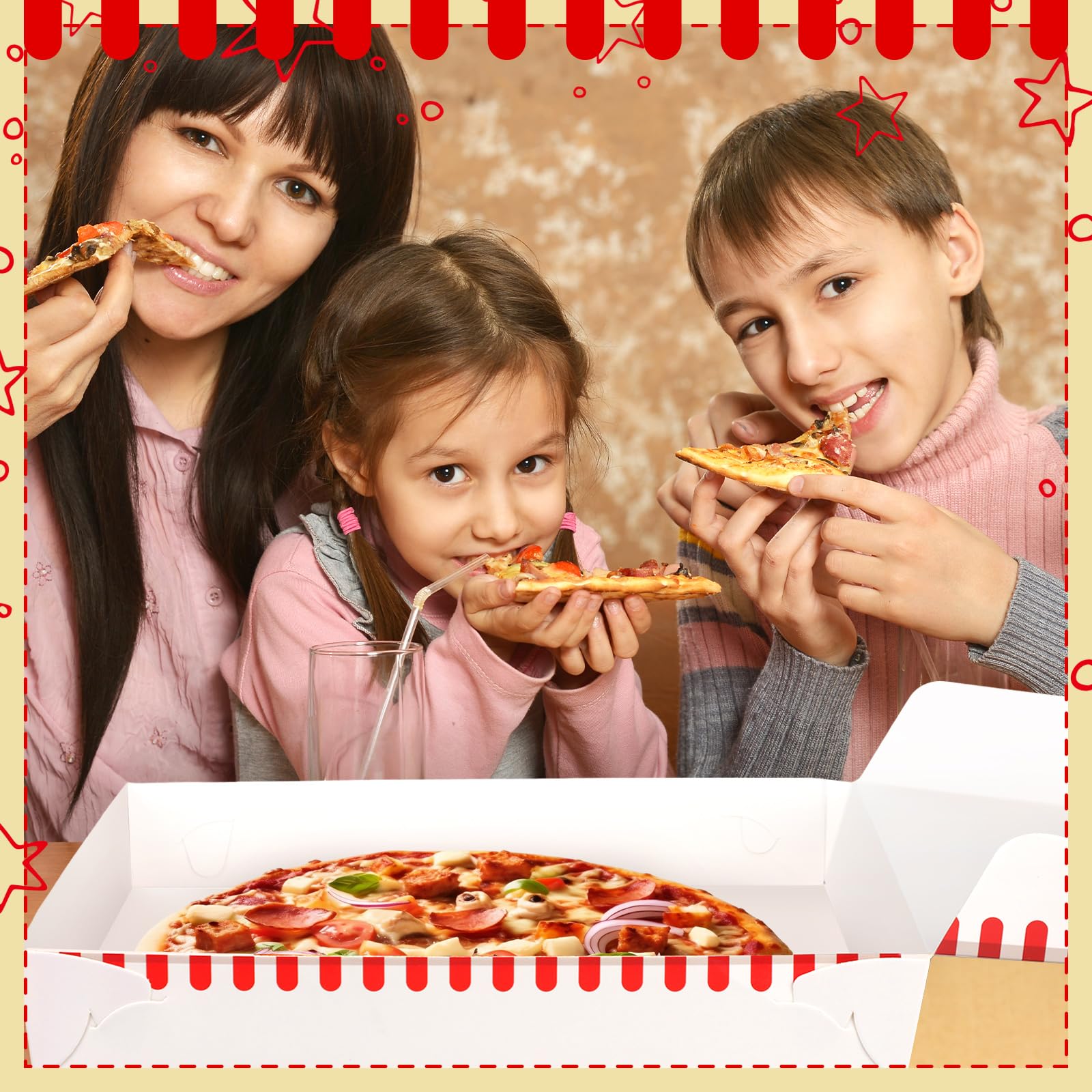 24 Pcs Mini Pizza Planet Pizza Boxes - 14 Inch Small Dessert Boxes for Birthday Party Favors, Themed Decorations & Storytelling Decor - Perfect for Kids Parties, Movie Nights & Themed Events