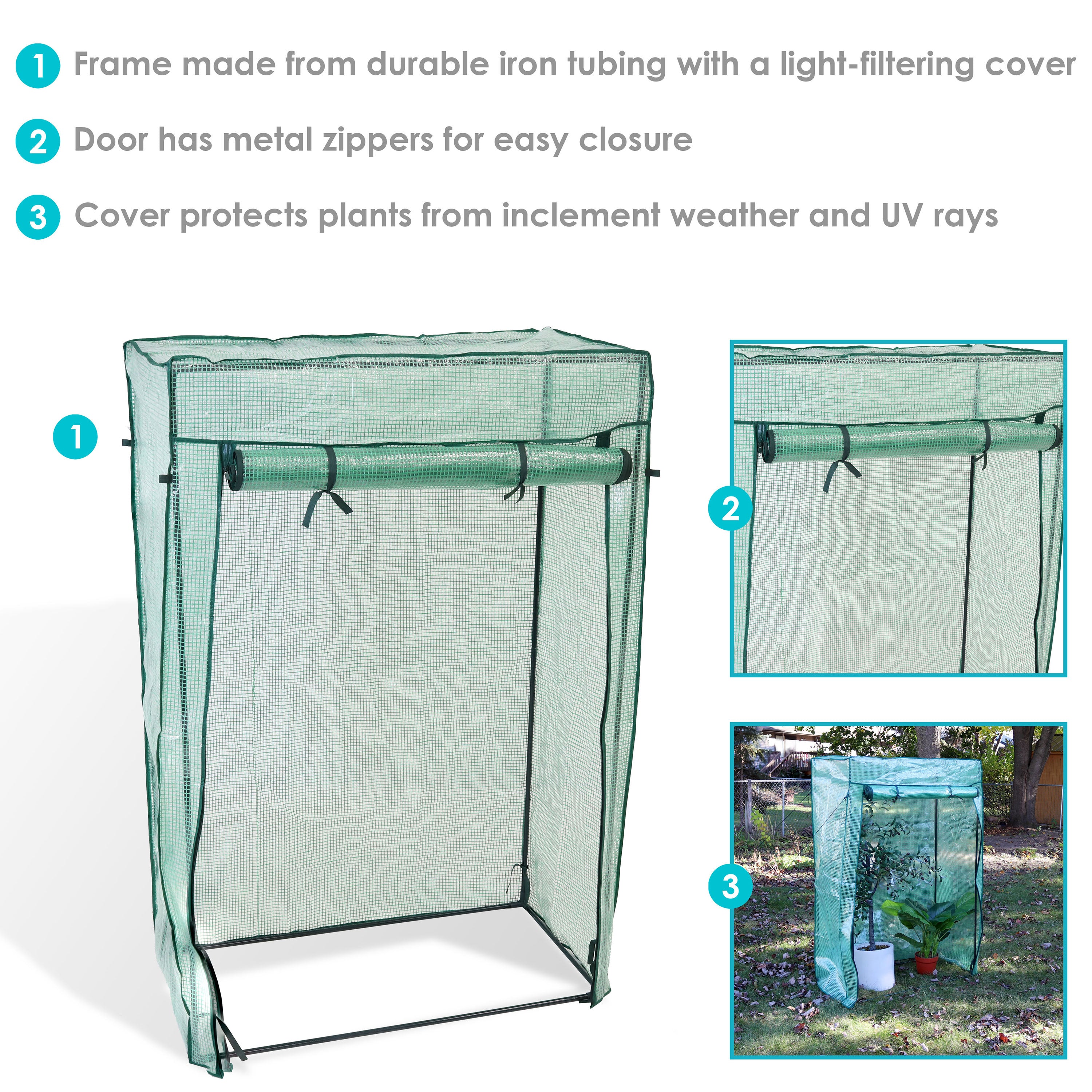 Sunnydaze Deluxe Greenhouse for Potted Plants & Tomatoes - Indoor/Outdoor Gardening Solution for Home & Backyard