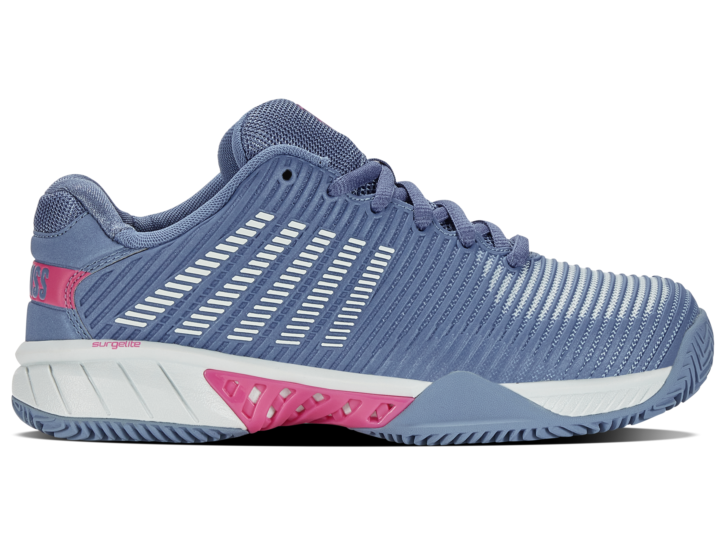 Hypercourt Express 2 Clay Tennis Shoes for Women - Infinity/Blue Blush/Carmine Rose | Lightweight & Durable Court Shoes for Clay Courts | Perfect for Competitive Matches & Training Sessions