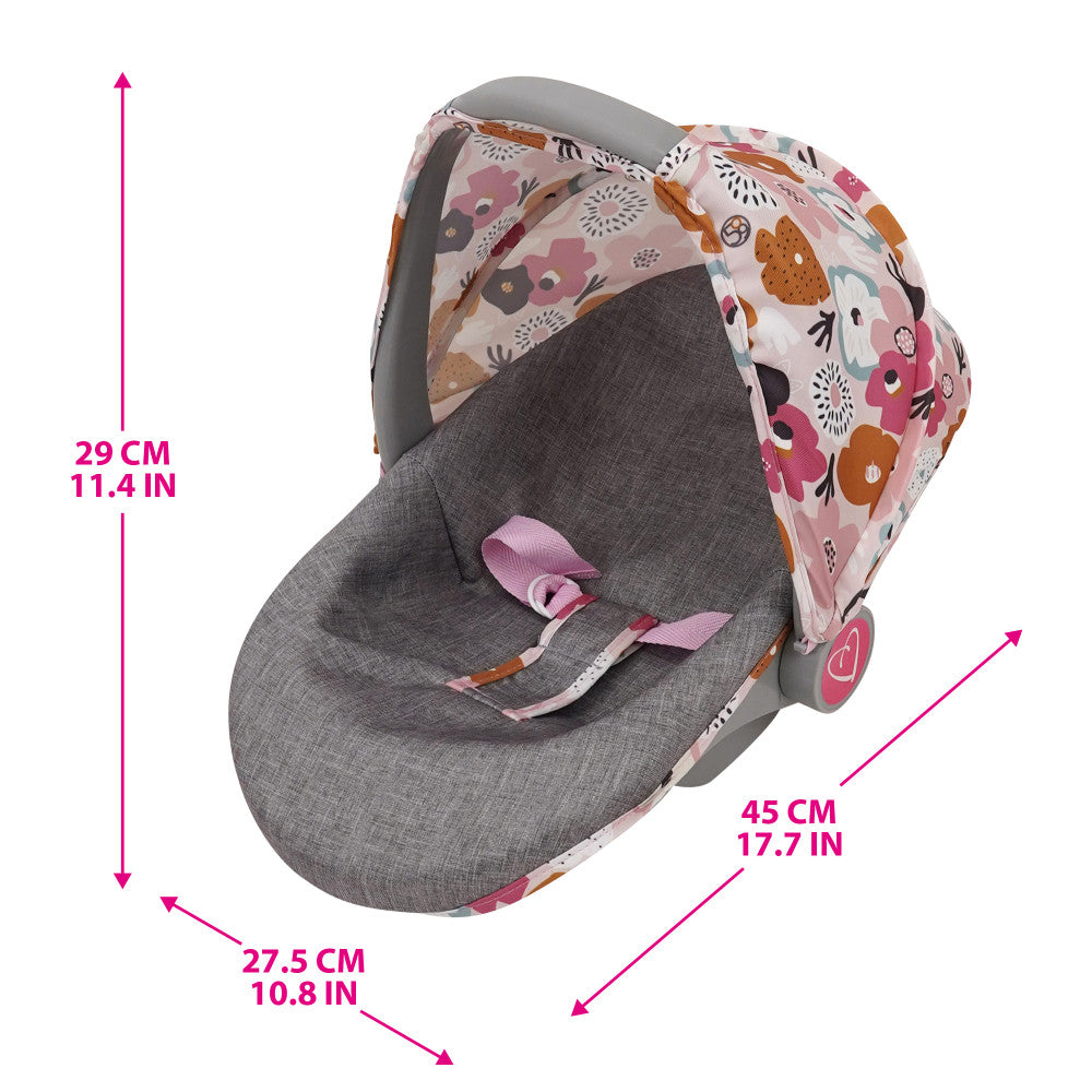509 Crew Melange Flora 3-in-1 Doll Car Seat - Vibrant Play Accessory for Kids Age 3+ | Perfect for Pretend Play, Travel & Indoor Activities