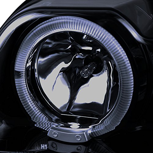 Spec-D Tuning 2LHP-MST99G-TM Glossy Black Halo LED Projector Headlights for Ford Mustang - Upgrade Your Ride with Stylish Lighting for Night Driving & Car Shows