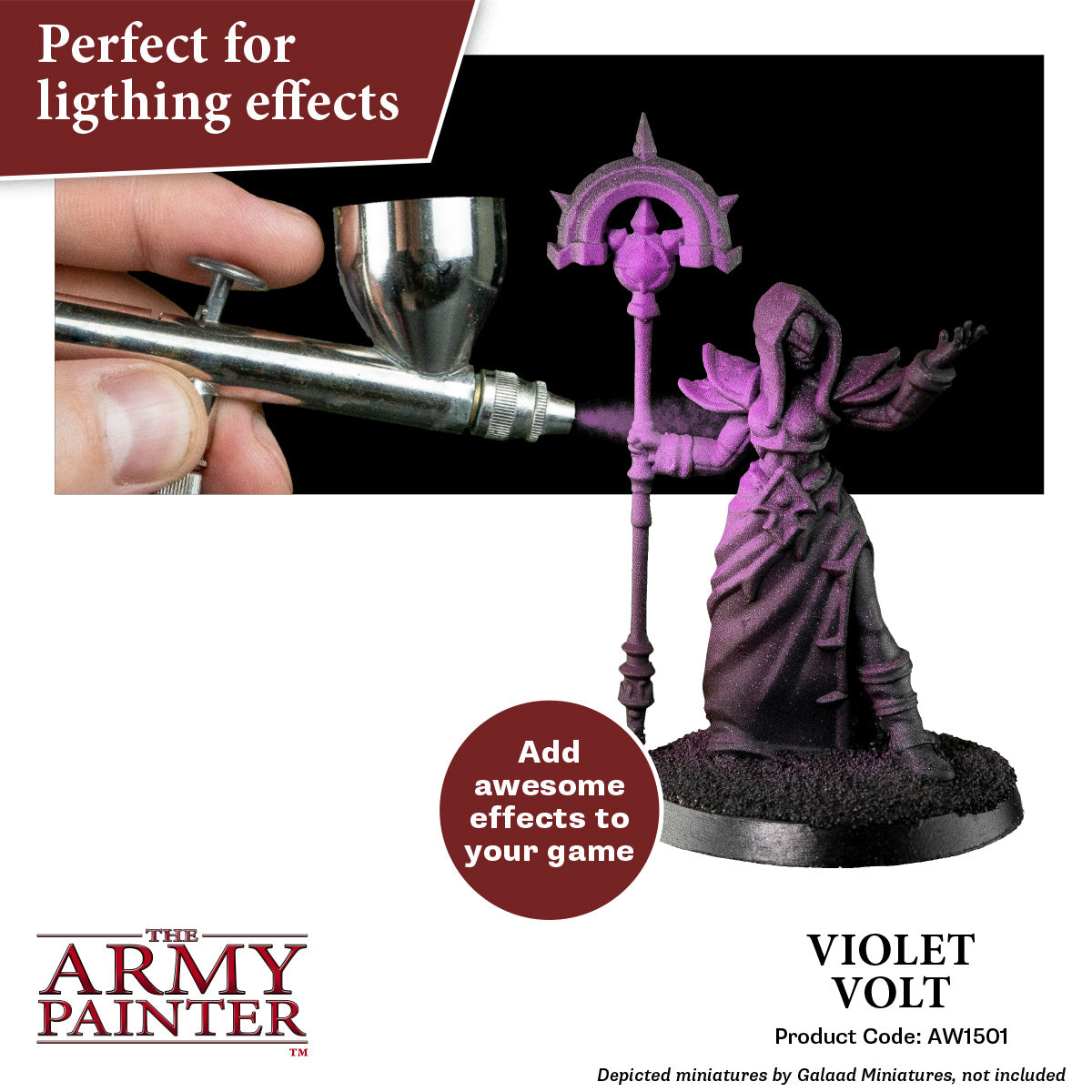 Warpaints Air Fluorescent Paint - Violet Volt Color for Airbrush & Model Painting | Perfect for Cosplay, Miniatures & Art Projects