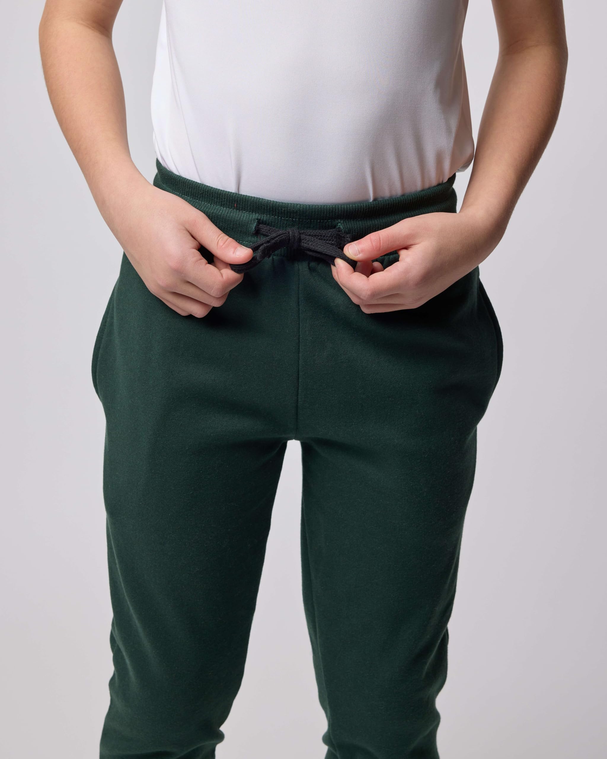Real Essentials 3-Pack Boys' Cotton Fleece Jogger Sweatpants - Soft Active Pants for School, Play & Lounge Wear