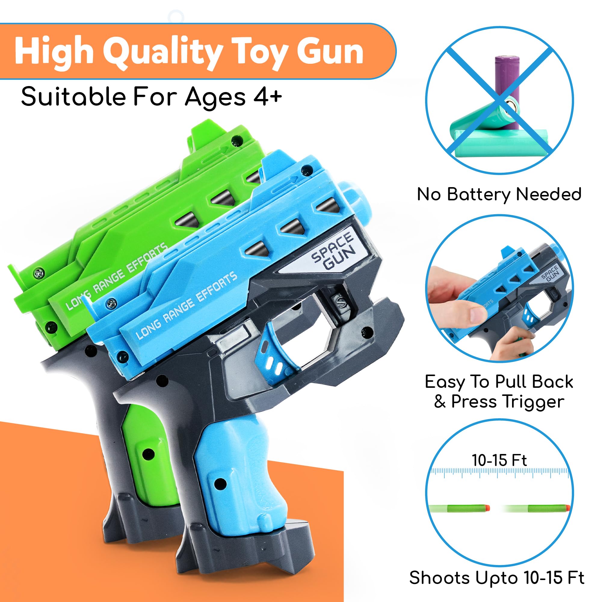 Nerf Party Accessories Bulk Pack - 10 Sets with Mini Toy Gun, Wrist Holder, Foam Darts & Safety Gear | Perfect for Nerf Birthday Parties, War Games & Kids Activities | Ages 5+ (Great for Birthday Favors, Team Battles & Outdoor Play)