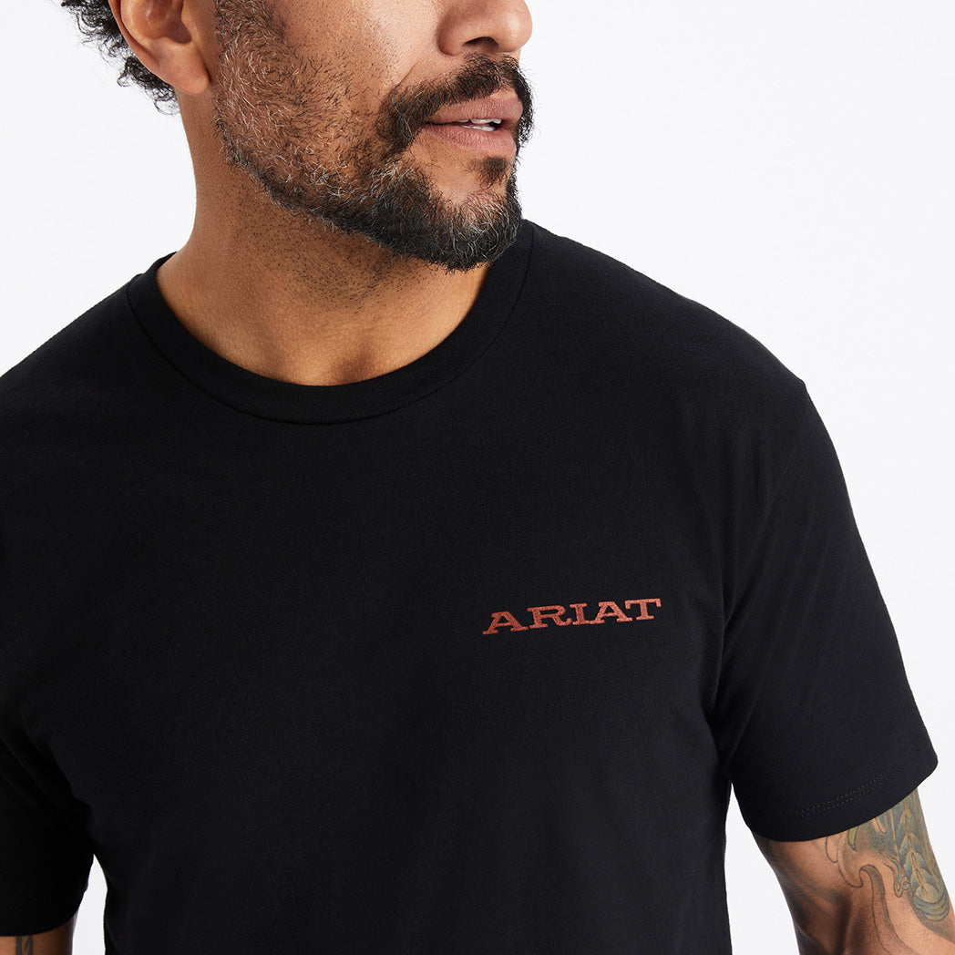 Ariat Men's Black Bronc Buster T-Shirt - Comfortable Cotton Tee for Western Riders & Cowboy Lifestyle - Perfect for Rodeo, Ranch Work & Casual Wear