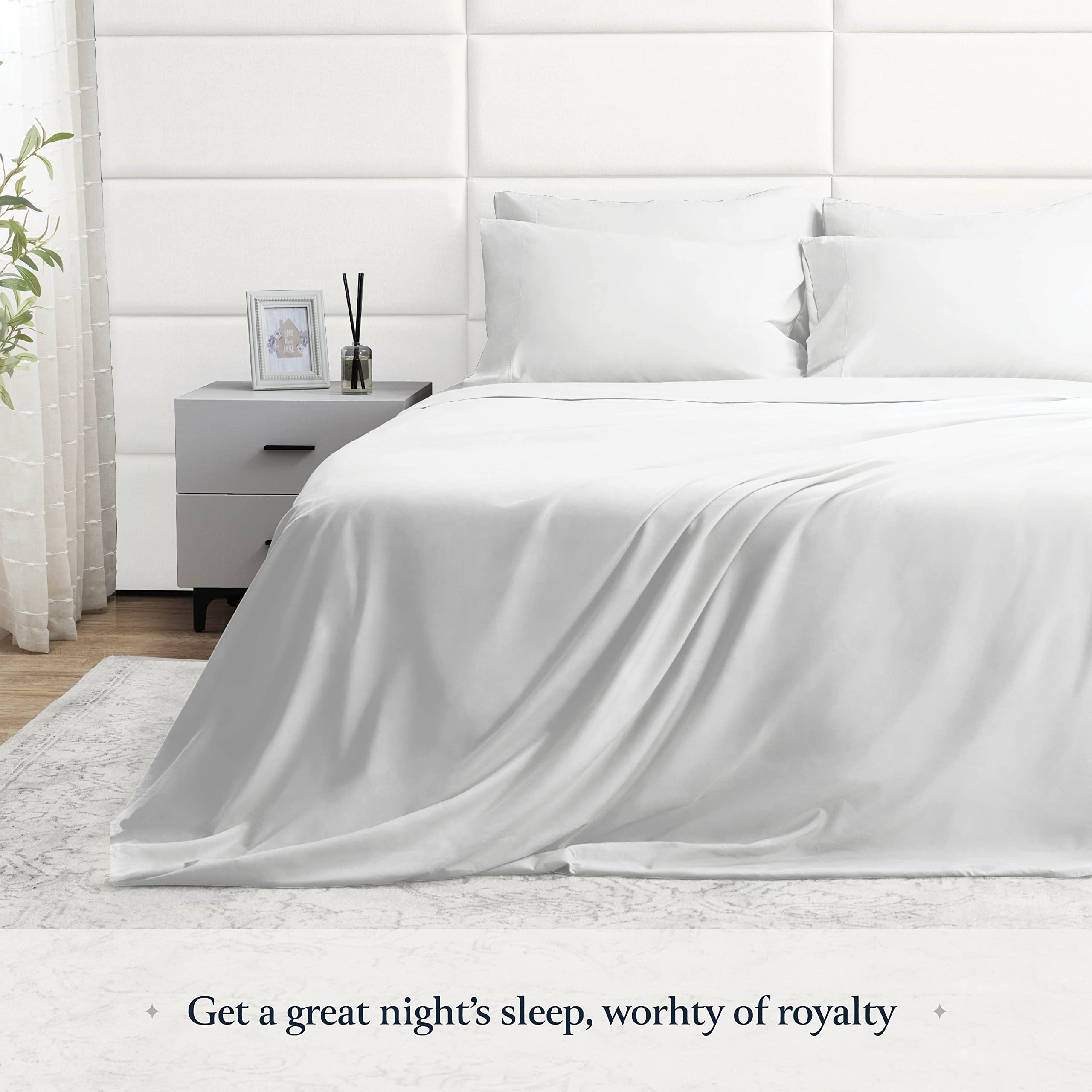 Luxury 6-Piece California King Sheet Set - Silky Soft 100% Cotton Bed Sheets with Deep Pocket & Elastic, Breathable Wrinkle-Free Hotel Quality Bedding for Comfortable Sleep - Perfect for Master Bedroom, Guest Room & Airbnb