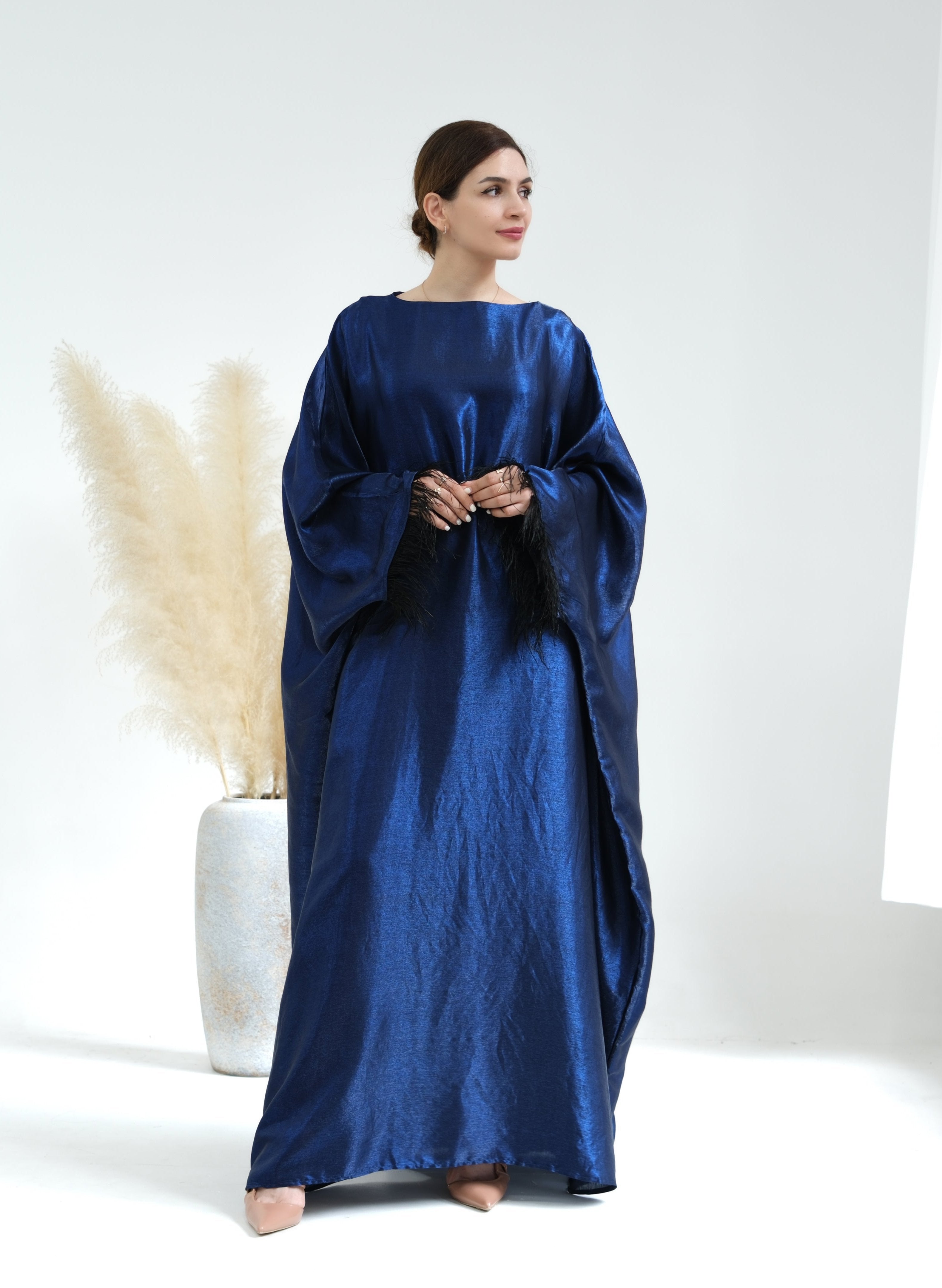 Elegant Marianne Butterfly Abaya Dress - Blue Islamic Modest Wear for Women | Perfect for Prayer, Eid, and Special Occasions