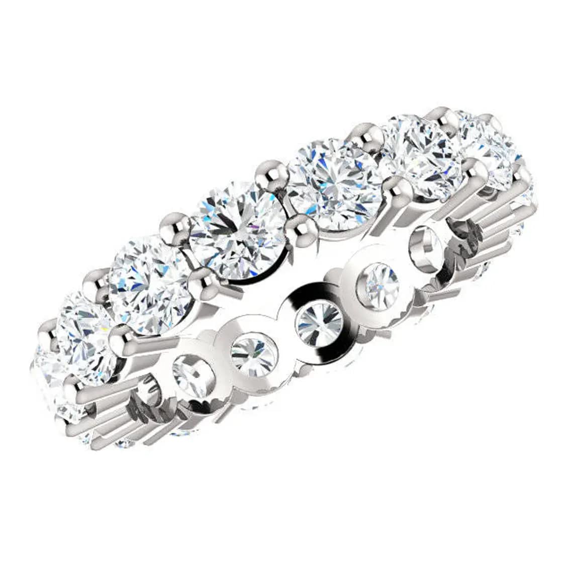 4mm Round Colorless Moissanite Engagement Ring - Durable Wedding Band & Eternity Bridal Ring - Perfect Gift for Anniversaries, Proposals & Special Occasions