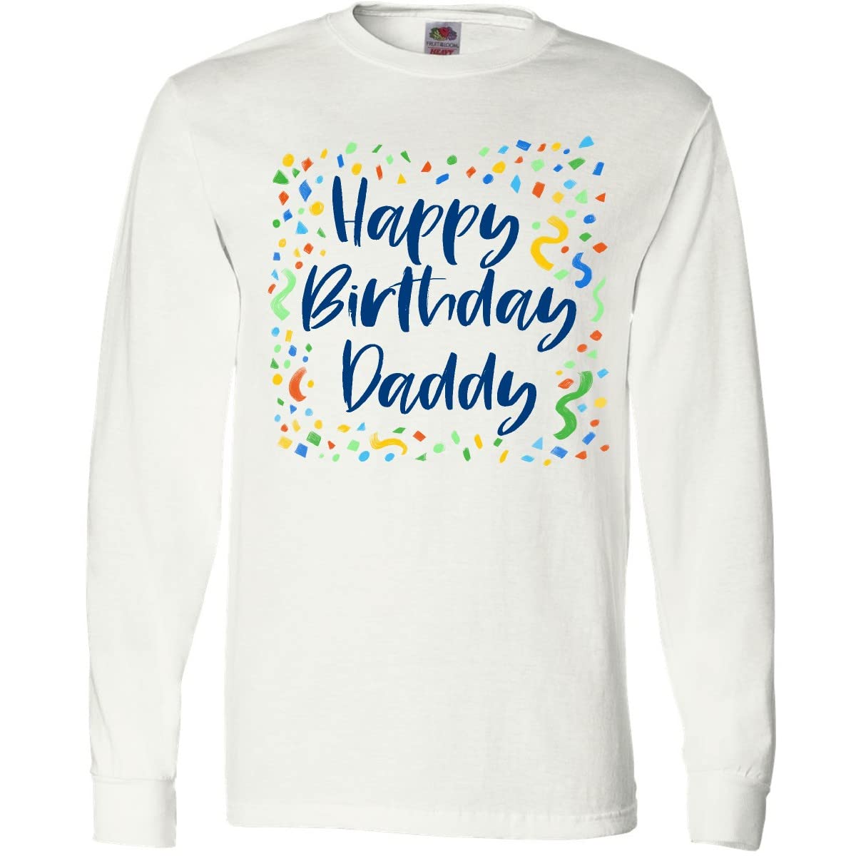 Inktastic Happy Birthday Dad Long Sleeve T-Shirt for Men - Comfortable Cotton Casual Shirt for Birthday Gifts, Parties & Celebrations