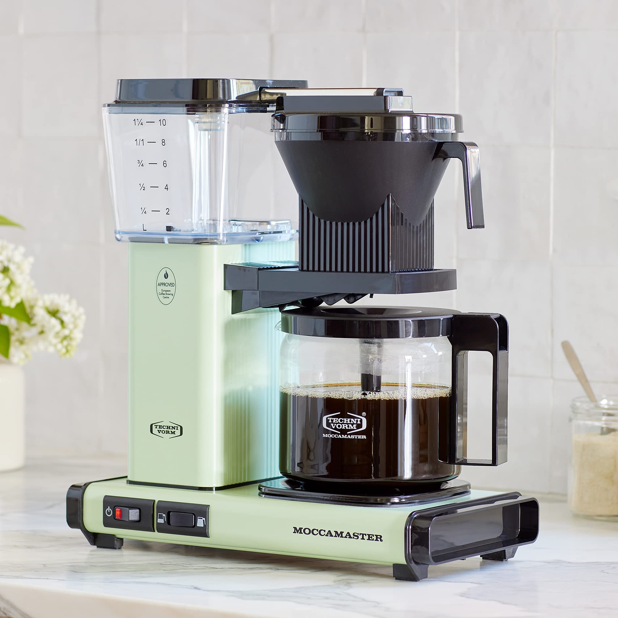 Moccamaster KBGV Select 10-Cup Coffee Maker - 40oz (1.25L) Thermal Carafe, Pistachio Green - Perfect for Home, Office & Entertaining - Fast Brewing & Optimal Flavor Extraction