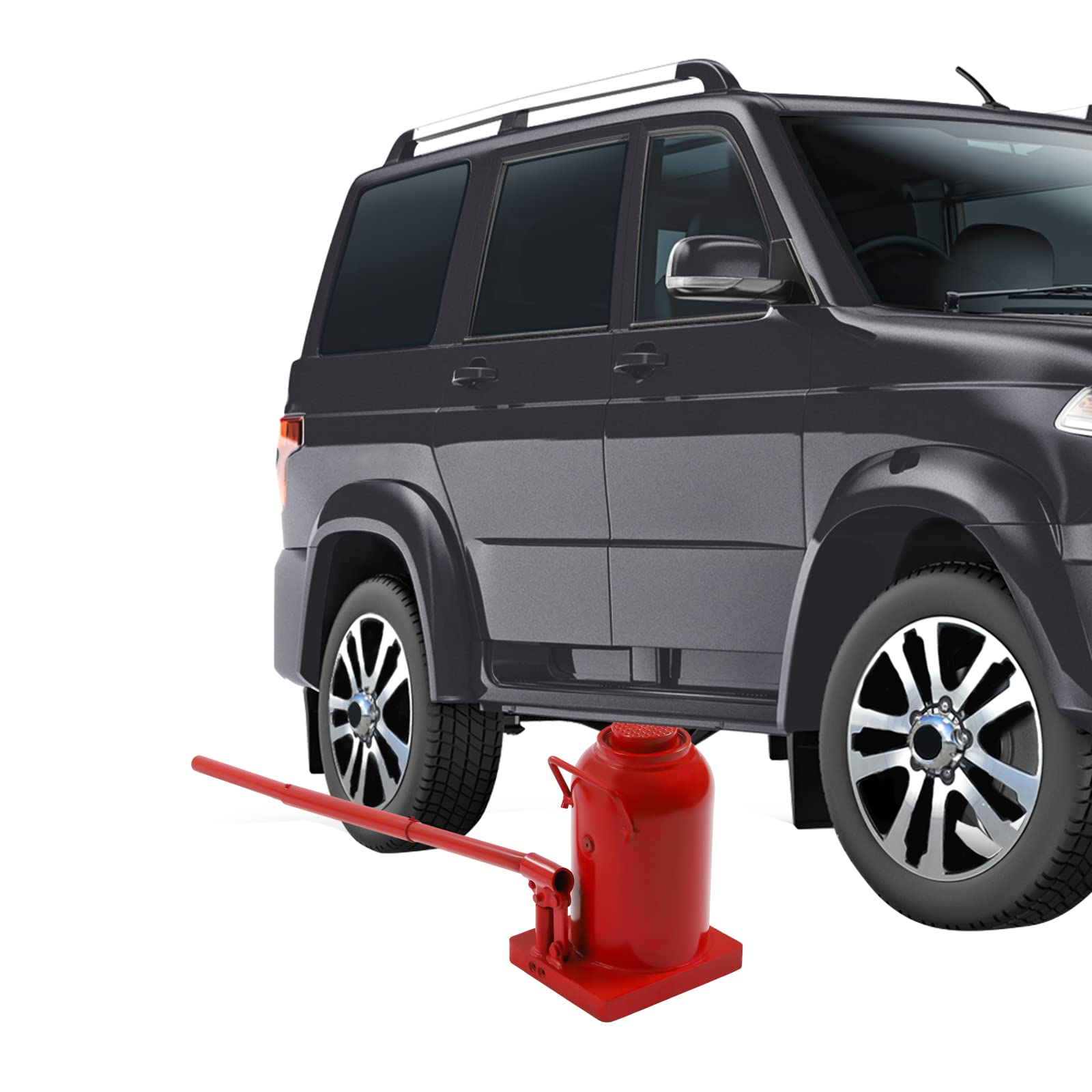 50 Ton Hydraulic Bottle Jack - Heavy Duty Welded Design for Auto Repair, House Lifting & Industrial Use (110,231 lbs Capacity, Red) - Perfect for Vehicle Maintenance, Construction & Emergency Scenarios