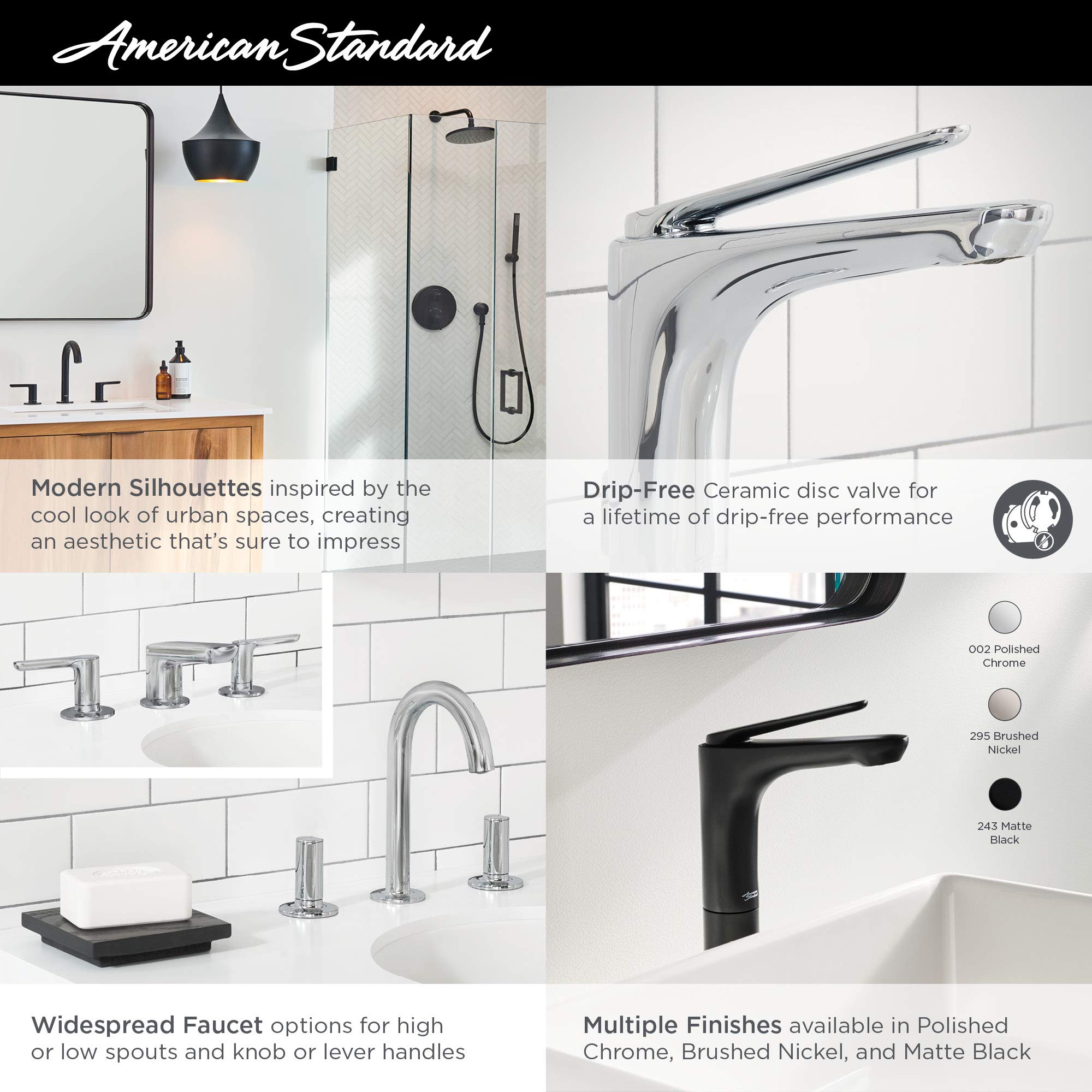 American Standard TU105508.243 Matte Black Studio S Tub and Shower Trim Kit - 1.75 GPM Water-Saving Faucet for Modern Bathrooms (Perfect for Home Renovation & Spa-Like Shower Experience)