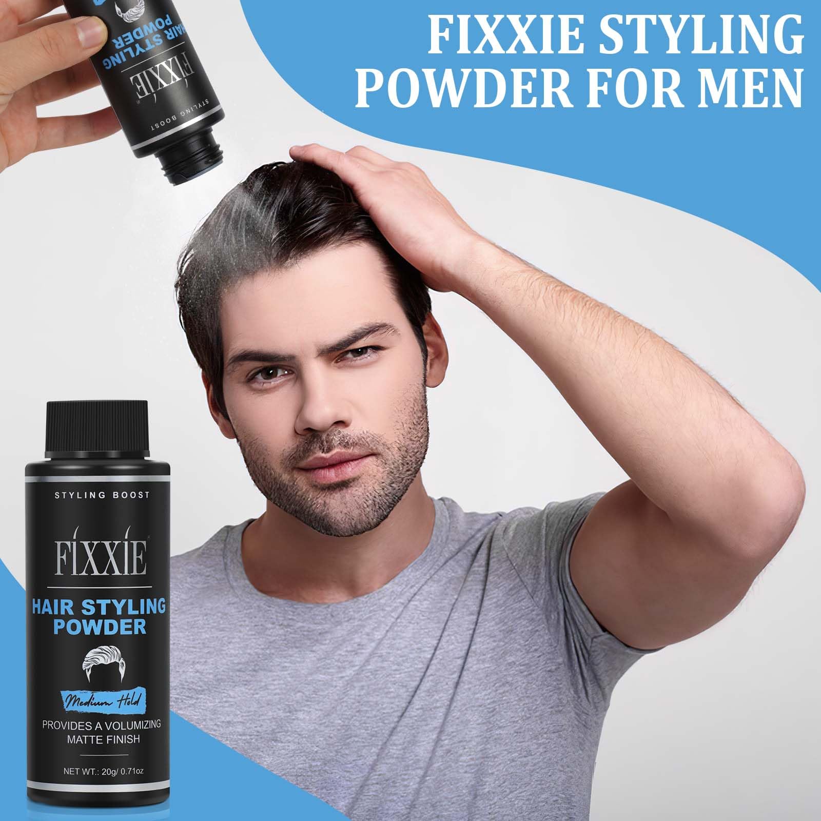 Strong Hold Hair Styling Powder for Men - 20g Volumizing & Texturizing Powder for Natural Matte Look | Adds Instant Volume & Texture for Thin Hair, Fine Hair & Bald Spots | Perfect for Daily Styling, Special Occasions & Professional Looks
