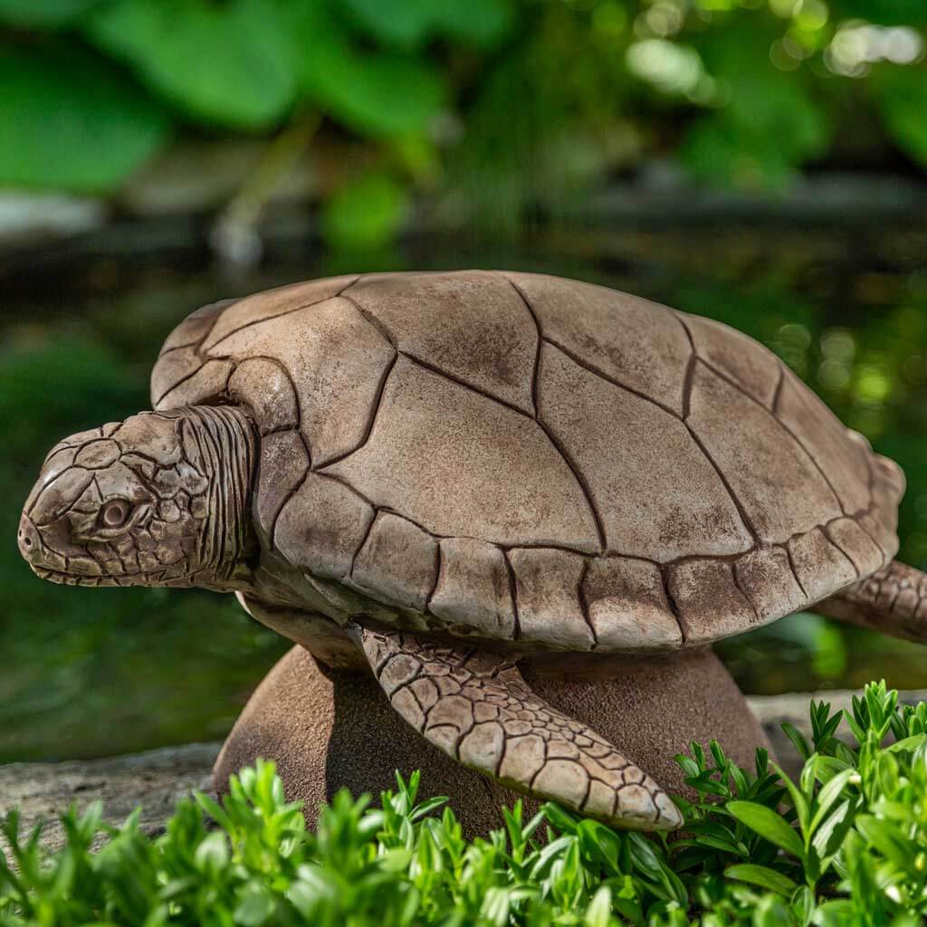 Campania International Large Sea Turtle Statue - Handcrafted Outdoor Garden Decor for Coastal & Beach Themed Landscaping