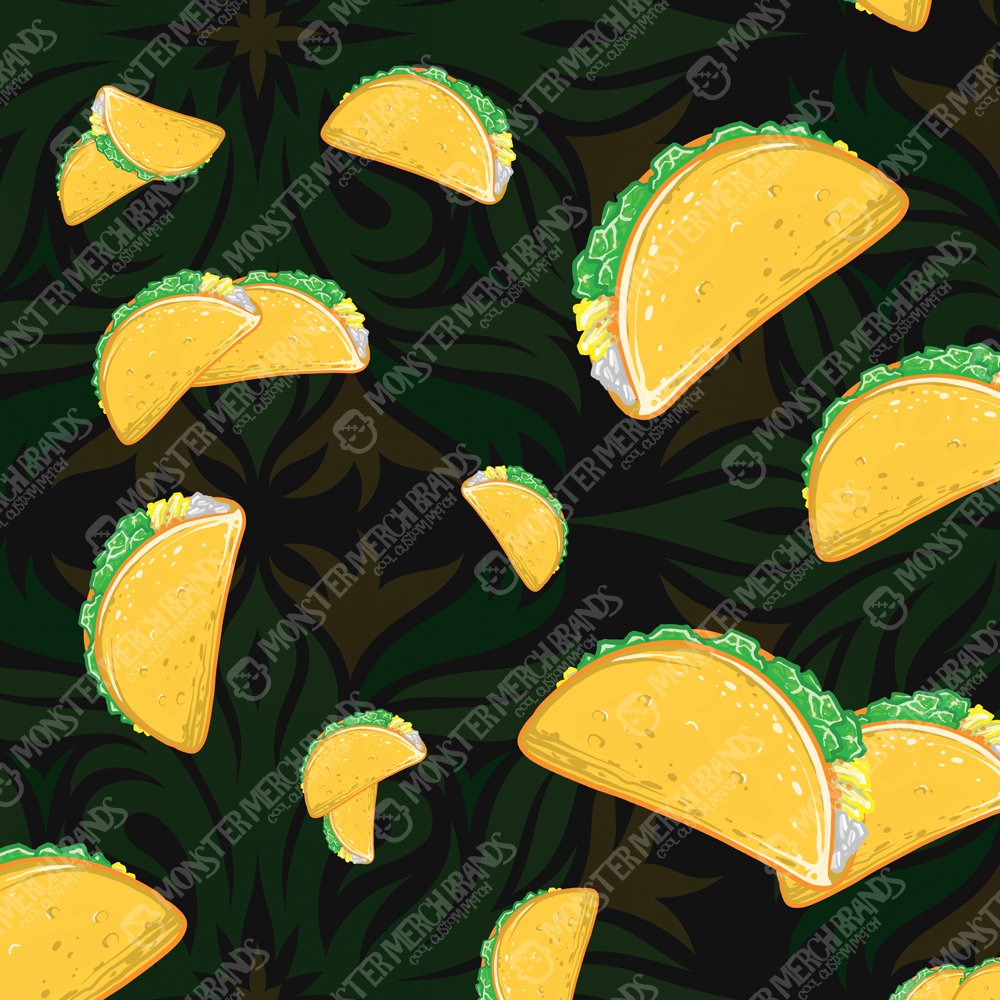 Women's Cinco De Mayo Taco Print High-Waisted Yoga Capri Leggings - Made in USA - Perfect for Yoga, Gym Workouts & Festive Mexican Holiday Celebrations