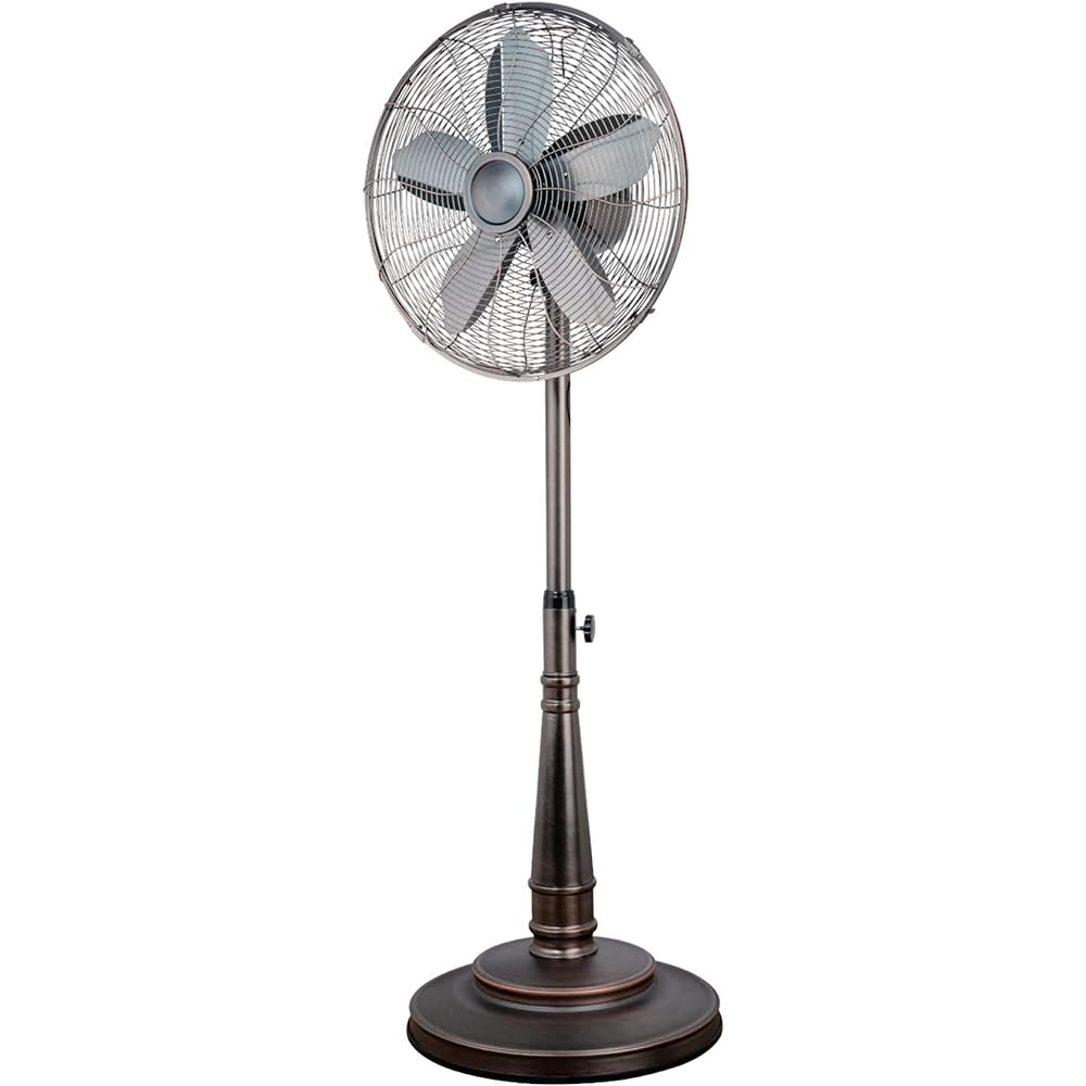 Optimus F-6218 Oscillating Stand Fan with Remote Control - 18 Inch Bronze Pedestal Fan for Home, Office & Bedroom - Quiet Cooling with 3 Speed Settings & Wide Angle Oscillation