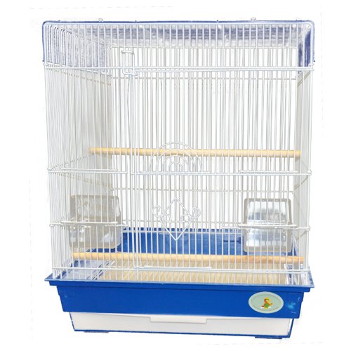 King's Cages ES 1818 Travel Bird Cage for Cockatiels & Small Conures - Portable Blue/White Birdcage with Perches | Perfect for Home, Travel & Vet Visits