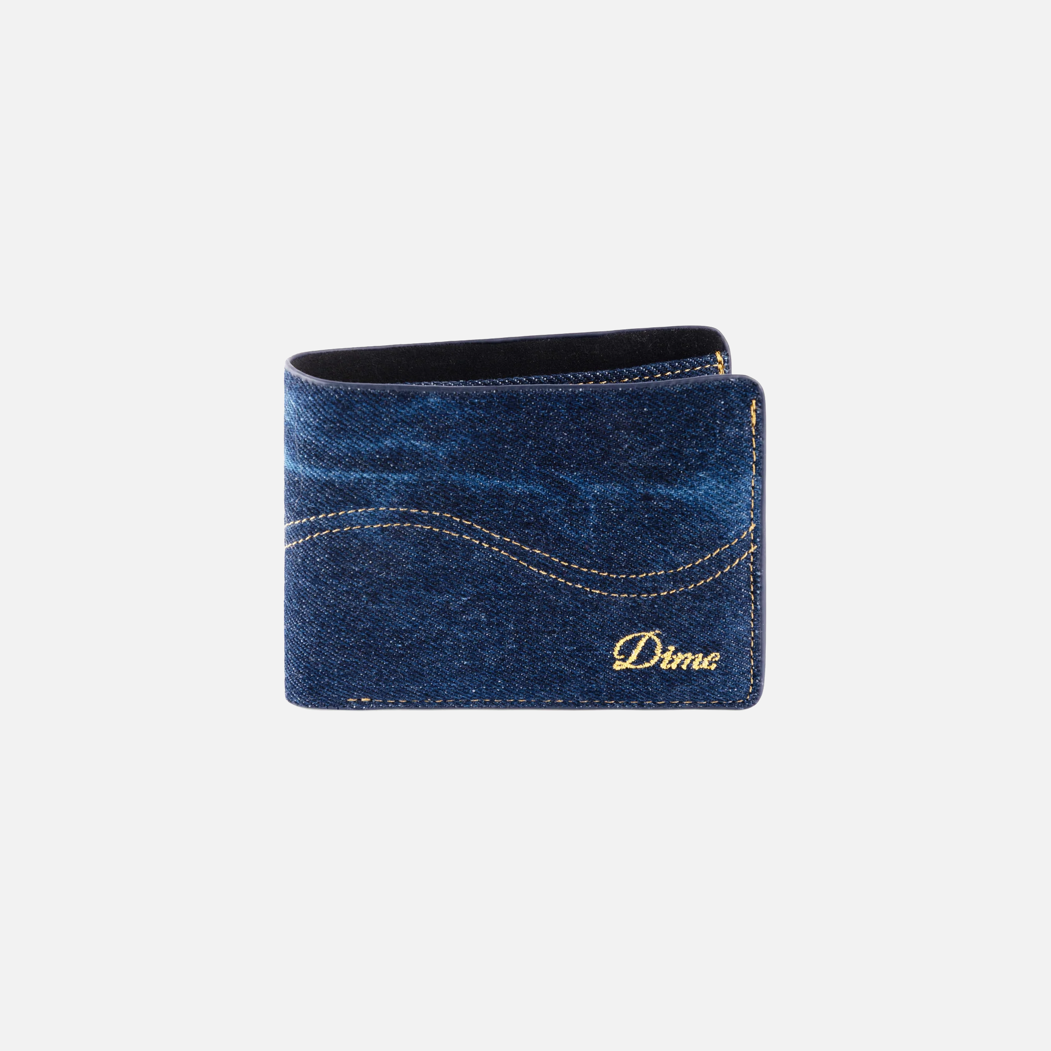 Vintage Indigo Denim Cursive Bifold Wallet for Men & Women - Slim RFID Blocking Leather Wallet for Everyday Use, Travel & Gifts