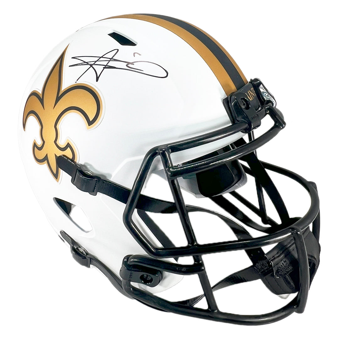 Alvin Kamara Autographed New Orleans Saints Lunar Eclipse Speed Full Size Replica Football Helmet with Beckett COA - Perfect for NFL Collectors, Sports Memorabilia Displays & Saints Fan Gifts