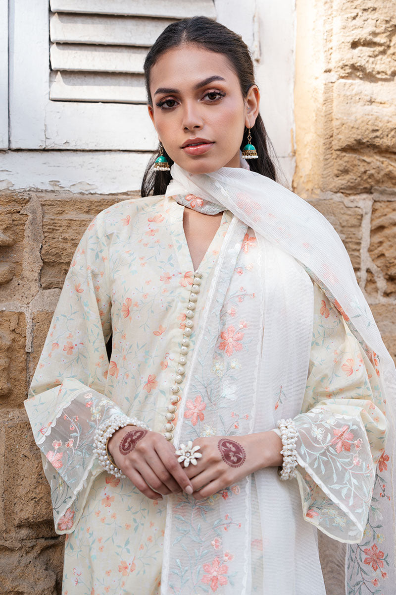 LIME DEW 3-Piece Printed Lawn Suit for Women - Floral Summer Outfit for Casual Wear, Parties & Weddings
