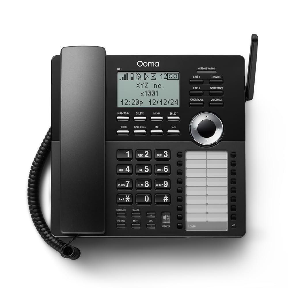 Ooma Telo VoIP Home Office Phone System - Free Internet Phone Service with Business Desk Phone | Affordable Landline Replacement | Unlimited Nationwide Calling | Mobile App for On-the-Go Calls | Perfect for Remote Work & Small Business Communication