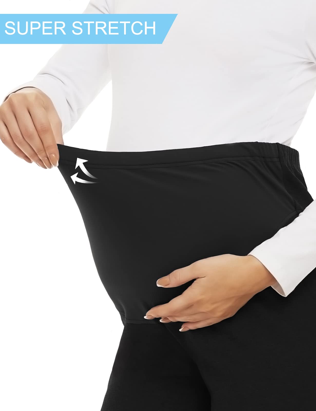Tapata Women's Maternity Pants - Bootcut Dress Pants with Pockets for Pregnancy, Over Belly Work Pants (28